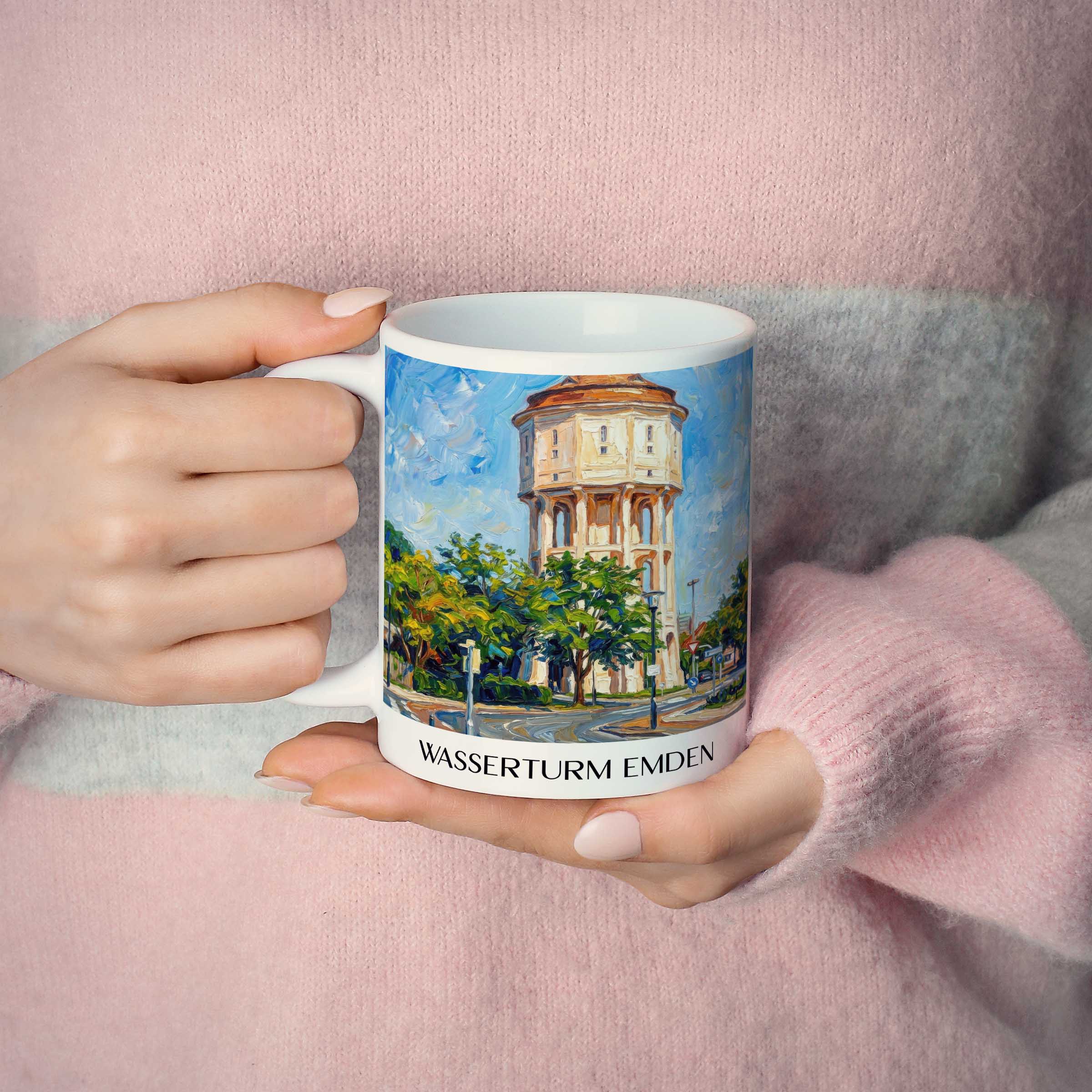 wasserturm-emden-deutschland-kaffeebecher-oil-painting-oelgemaelde