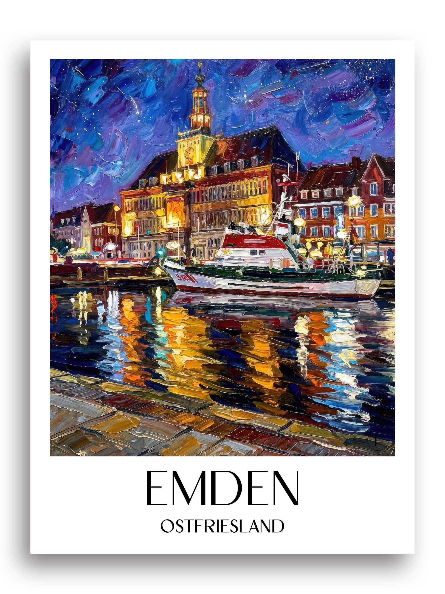 emden-(bei-nacht)-ostfriesland-deutschland-poster-oil-painting-oelgemaelde