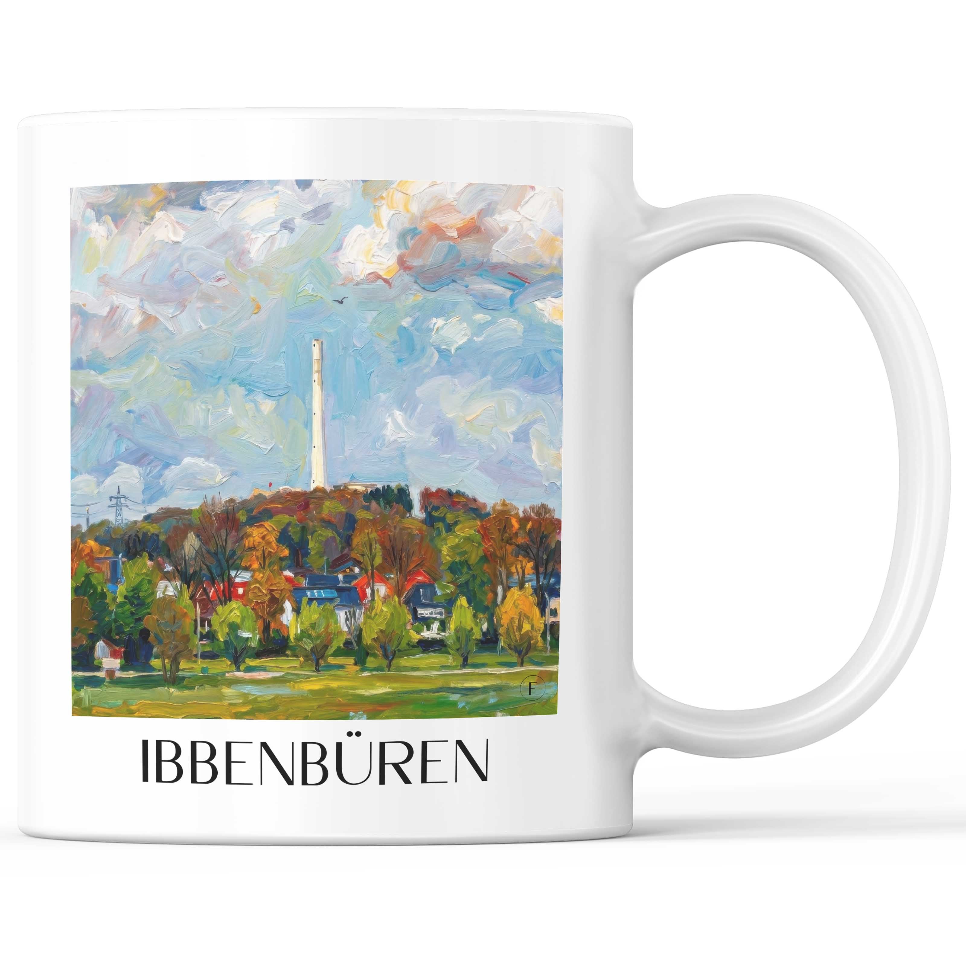 Ibbenbüren Kaffeebecher - Tecklenburger Land - Deutschland Becher - Kaffeetasse im Ölgemälde Stil