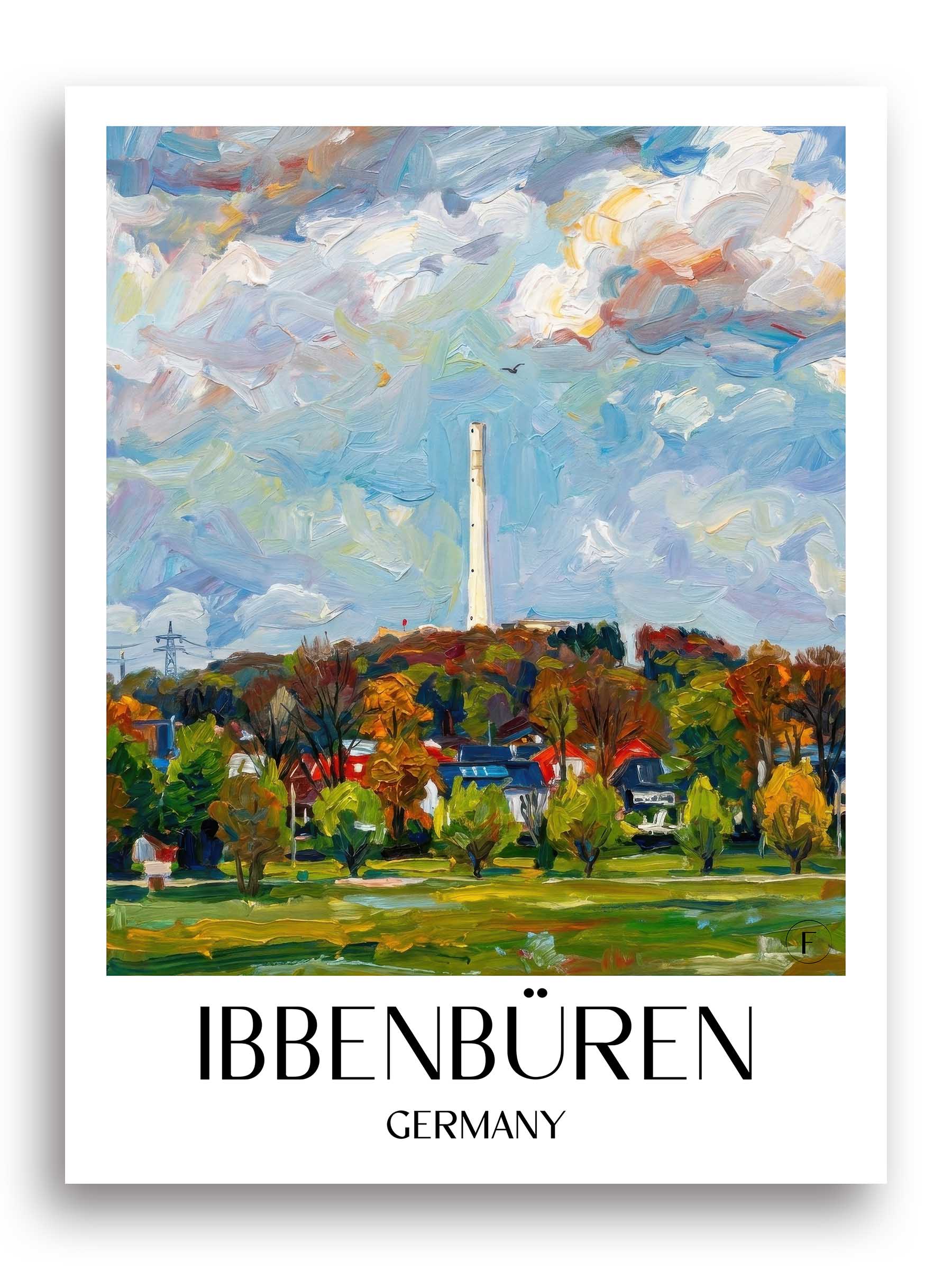 Ibbenbüren Poster - Tecklenburger Land - Deutschland Kunstdruck - Ölgemälde von A4 bis A1