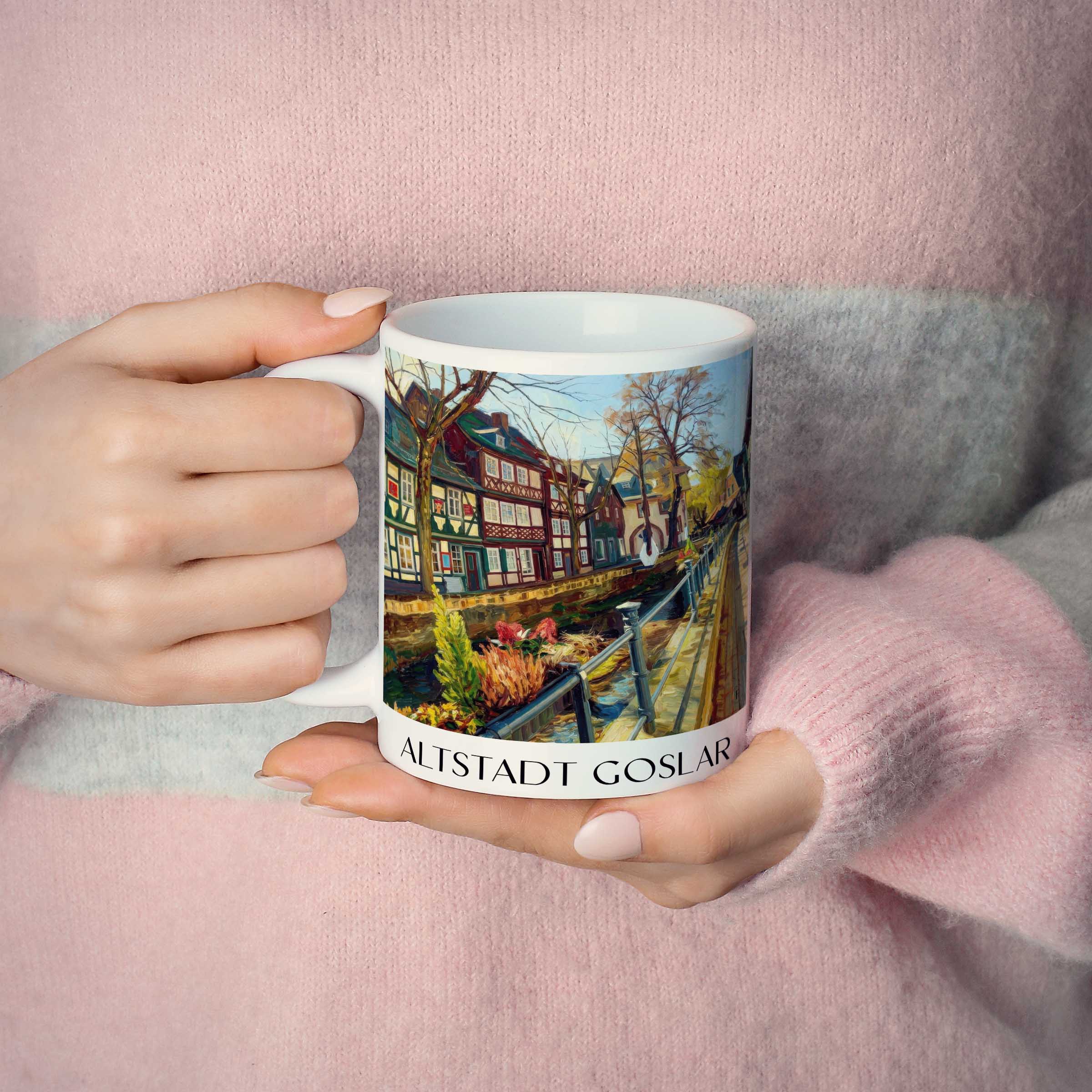 altstadt-goslar-deutschland-kaffeebecher-oil-painting-oelgemaelde