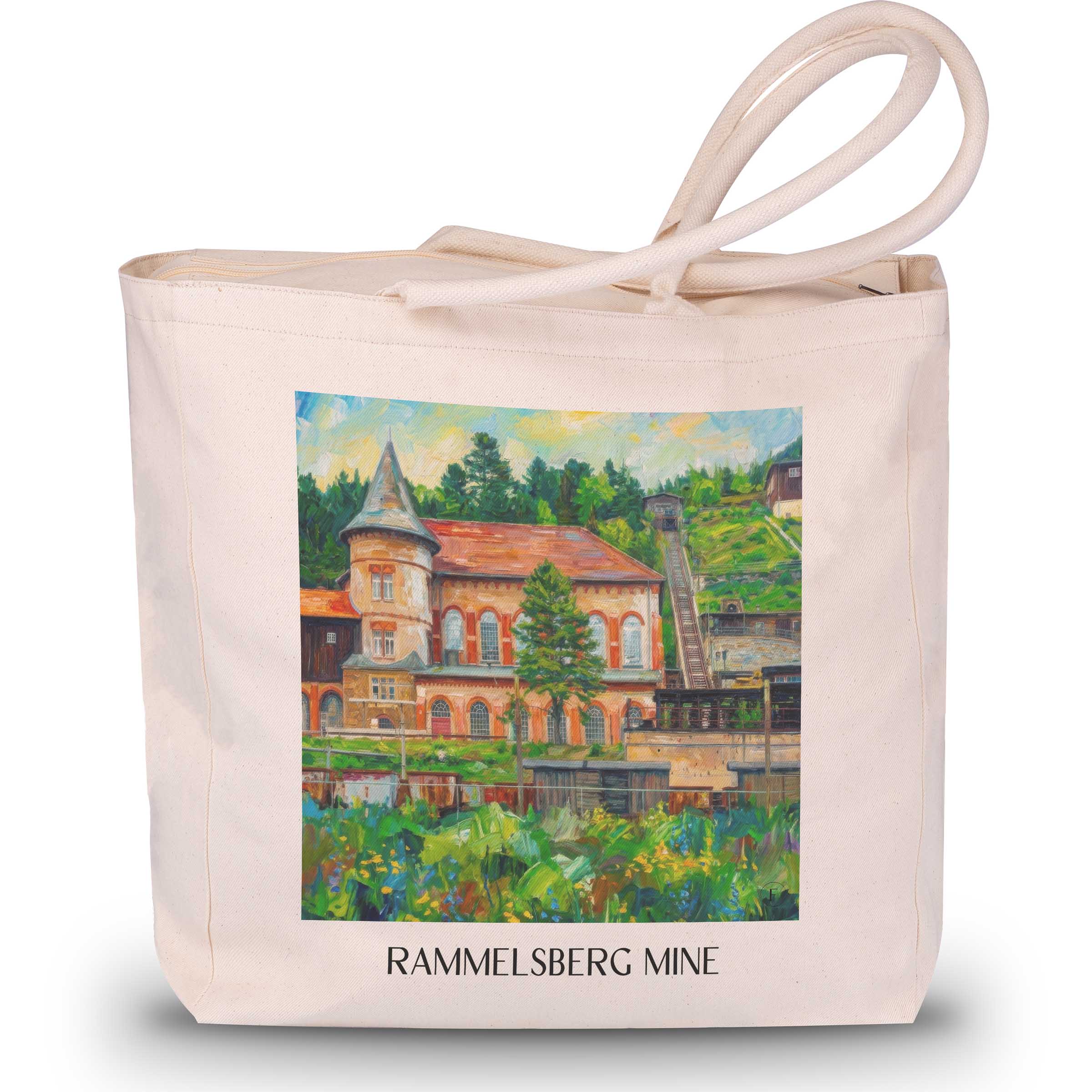 Bergwerk Rammelsberg Shopping Tasche - Goslar - Deutschland Tote Bag - Einkaufstasche im Ölgemälde Stil