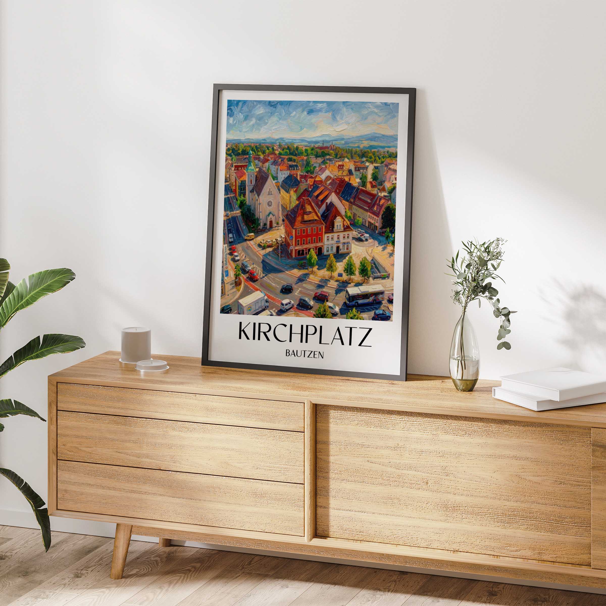 kirchplatz-bautzen-deutschland-poster-oil-painting-oelgemaelde