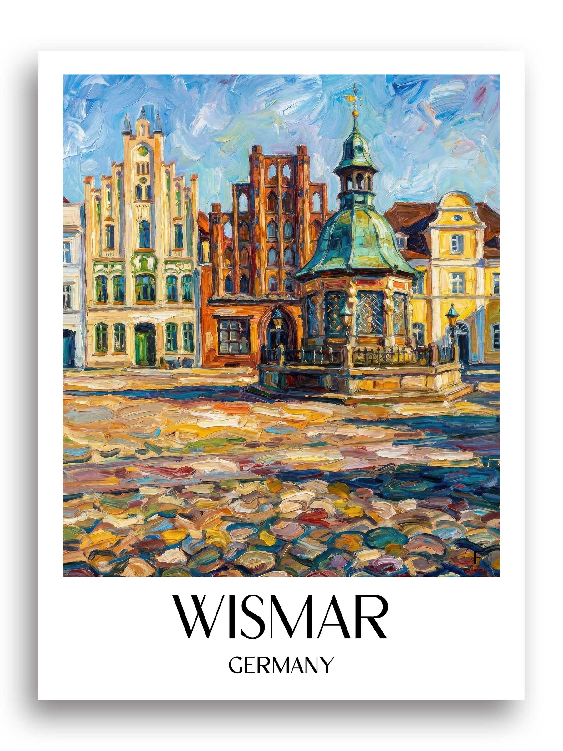 Wismar Poster - Mecklenburg - Deutschland Kunstdruck - Ölgemälde von A4 bis A1