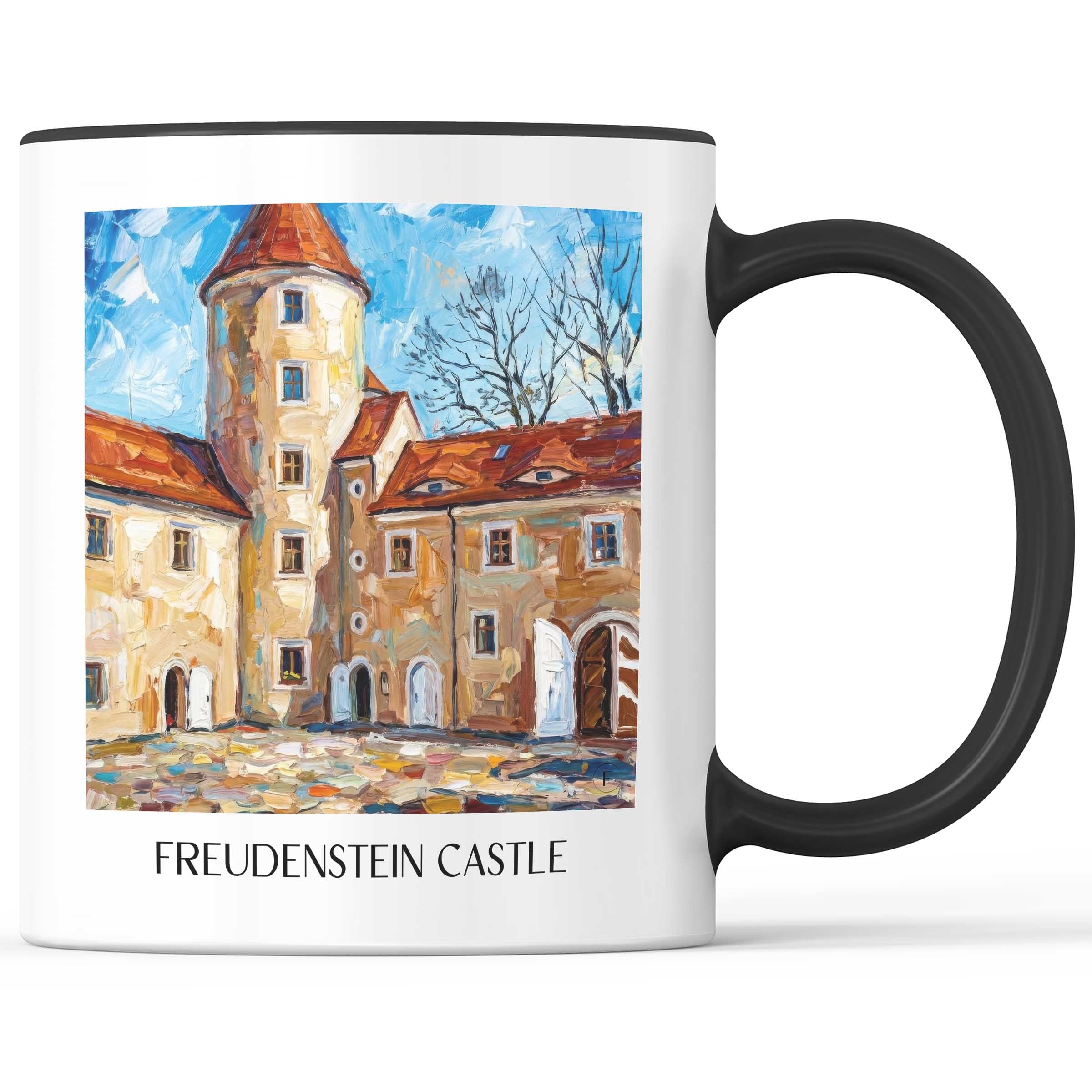 Schloss Freudenstein Kaffeebecher - Freiberg - Deutschland Becher - Kaffeetasse im Ölgemälde Stil