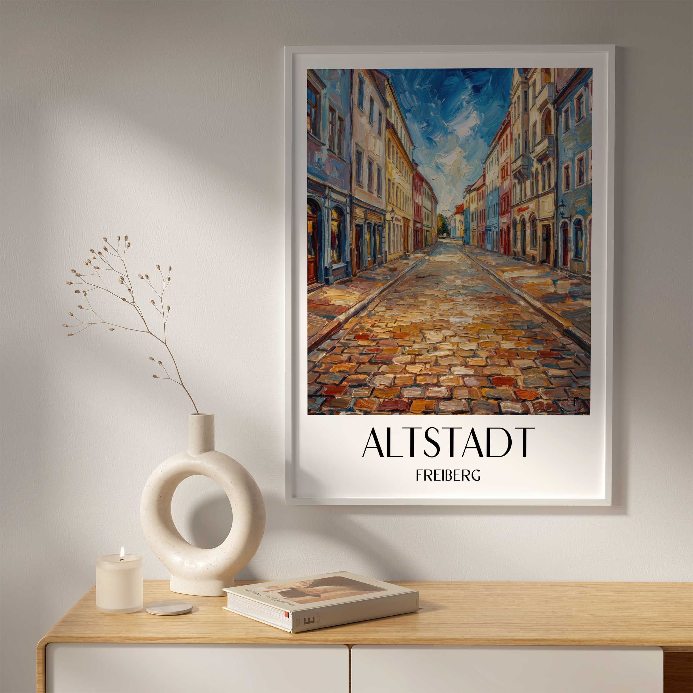 altstadt-freiberg-deutschland-poster-oil-painting-oelgemaelde
