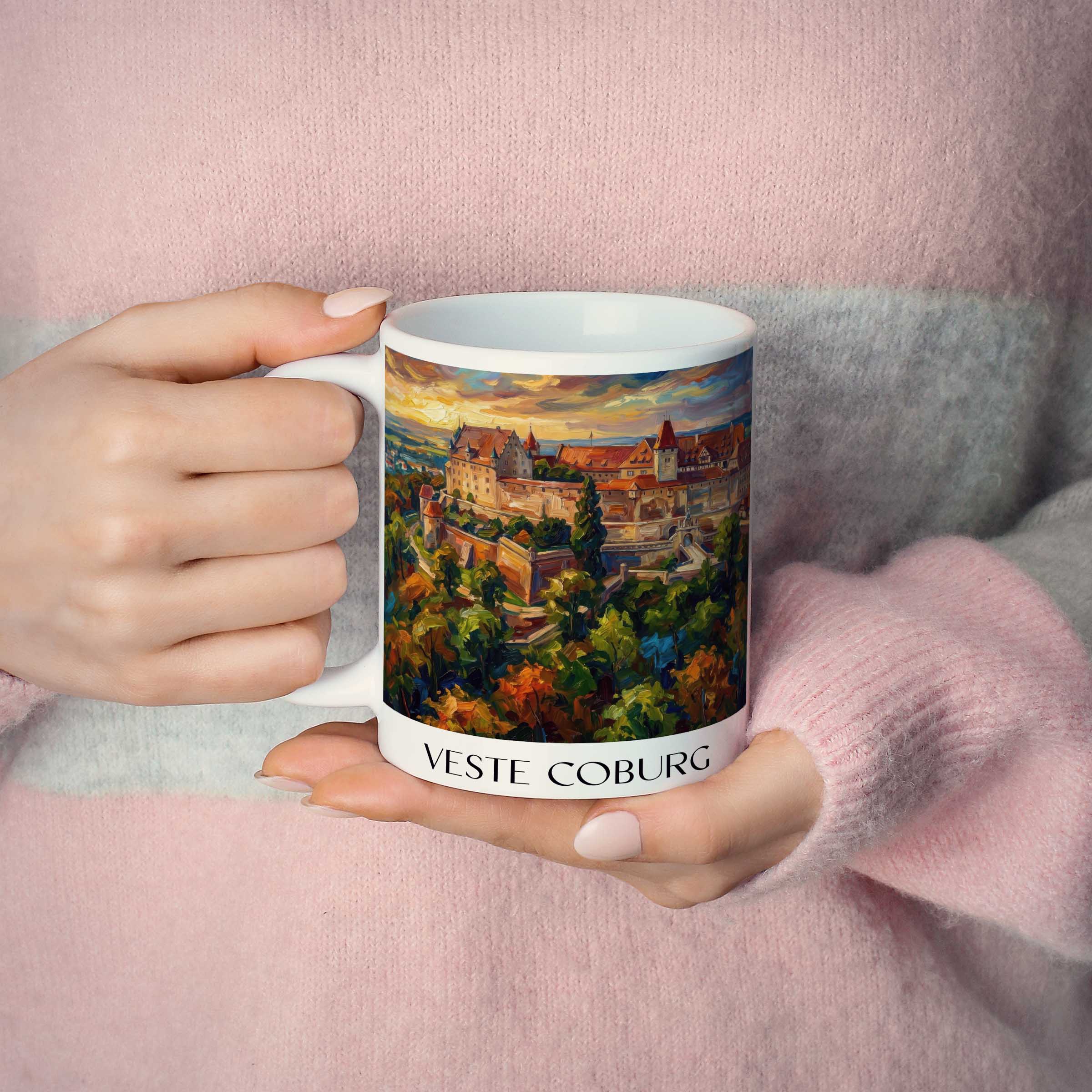 veste-coburg-oberfranken-deutschland-kaffeebecher-oil-painting-oelgemaelde