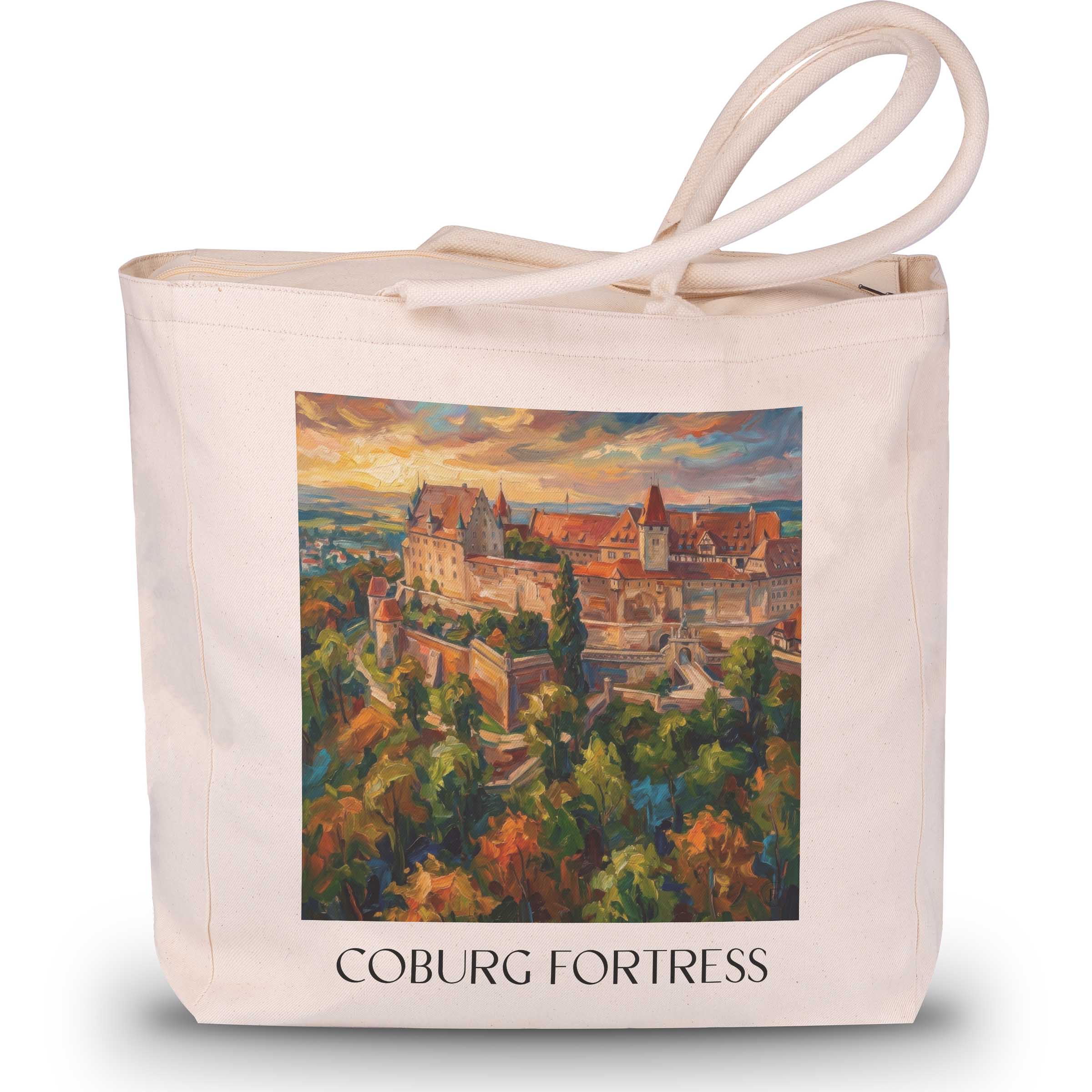 Veste Coburg Shopping Tasche - Oberfranken - Deutschland Tote Bag - Einkaufstasche im Ölgemälde Stil