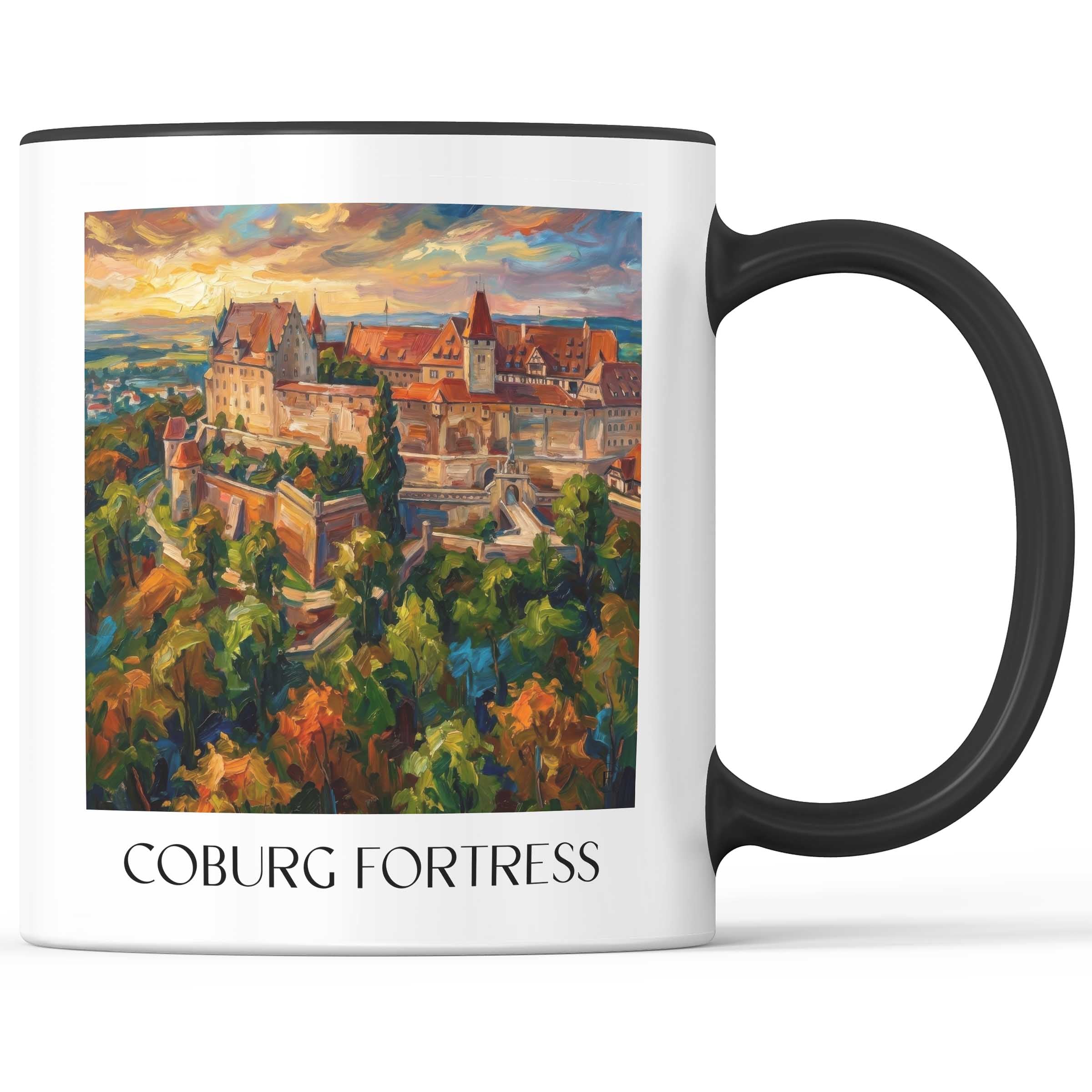 Veste Coburg Kaffeebecher - Oberfranken - Deutschland Becher - Kaffeetasse im Ölgemälde Stil