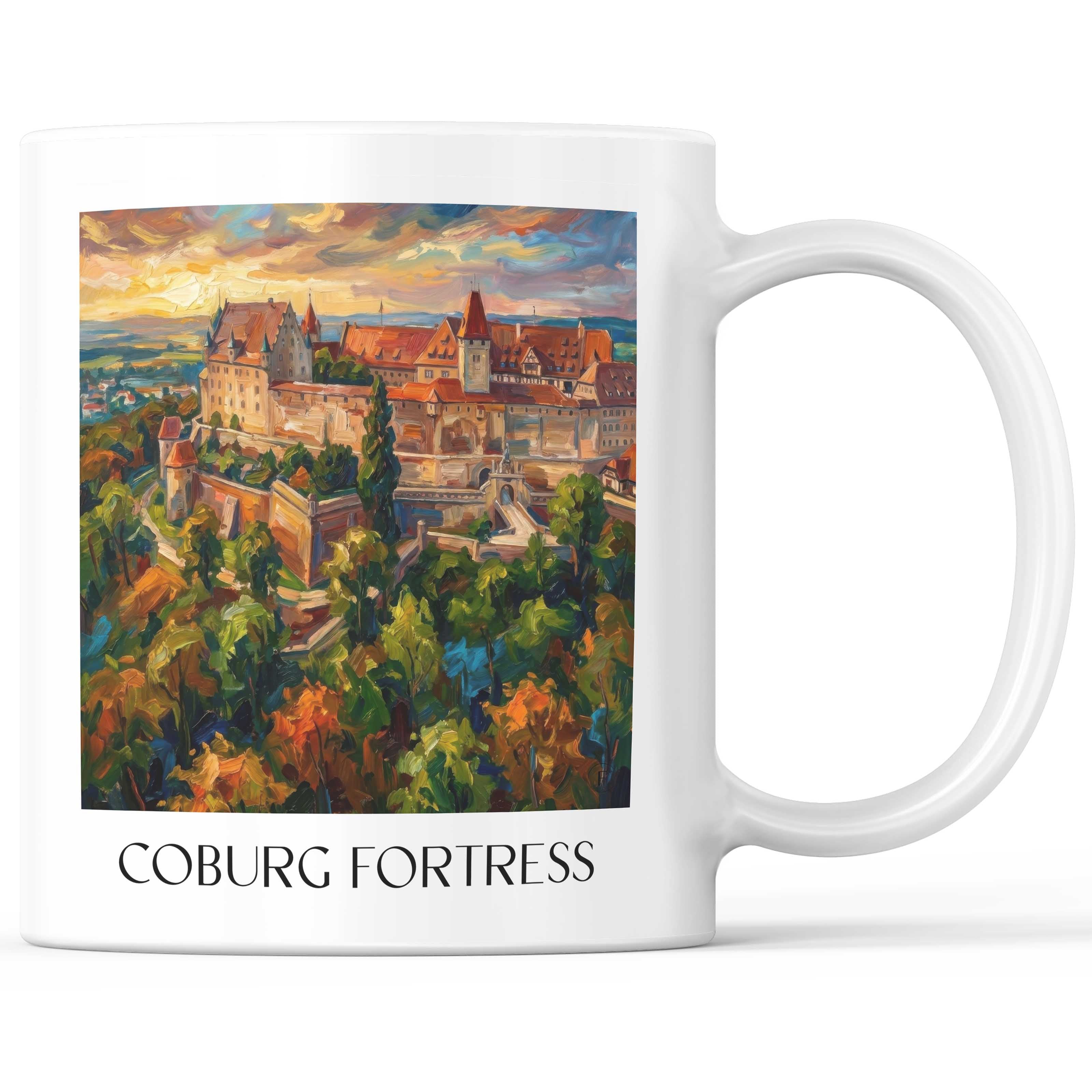 Veste Coburg Kaffeebecher - Oberfranken - Deutschland Becher - Kaffeetasse im Ölgemälde Stil
