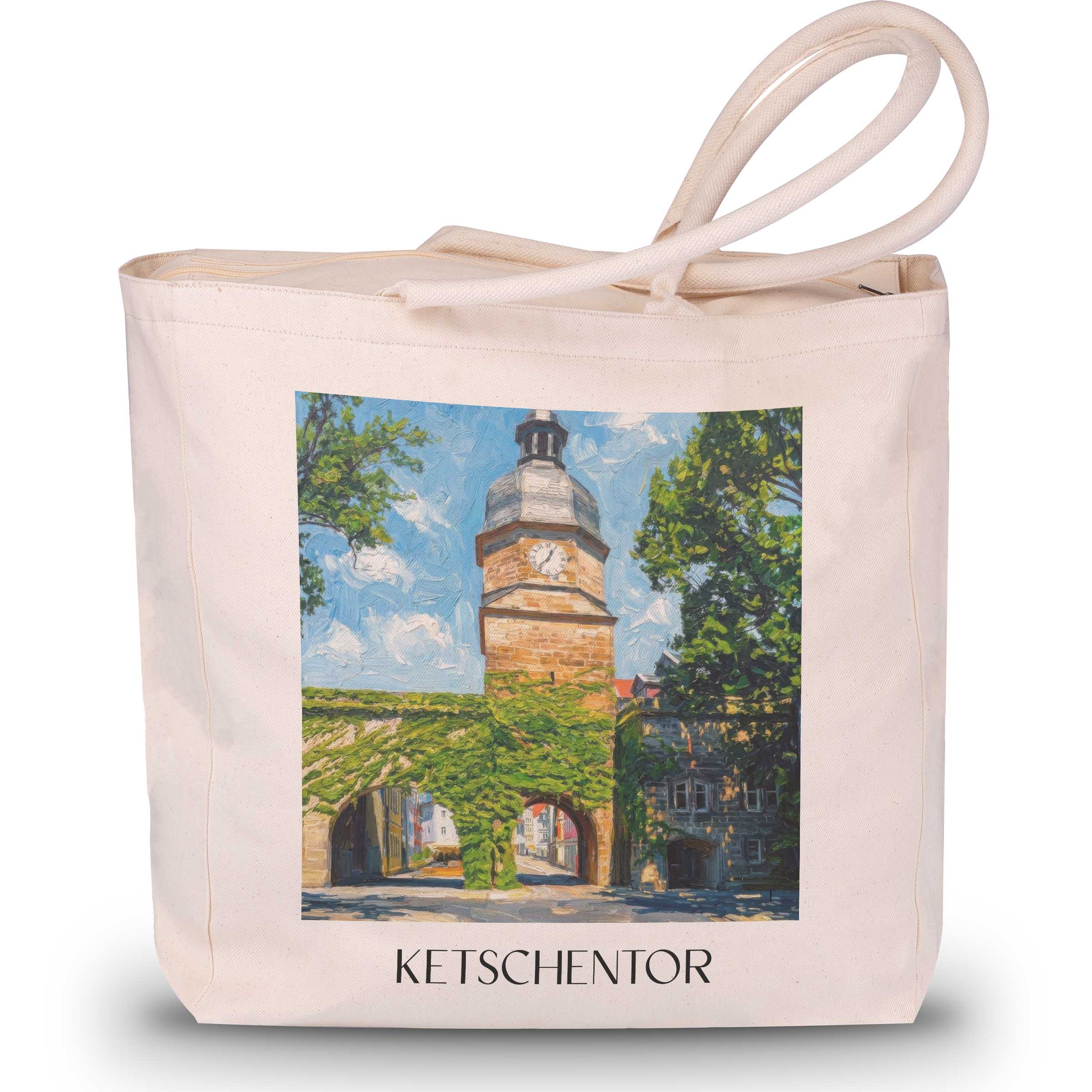 ketschentor-coburg-deutschland-einkaufstasche-oil-painting-oelgemaelde