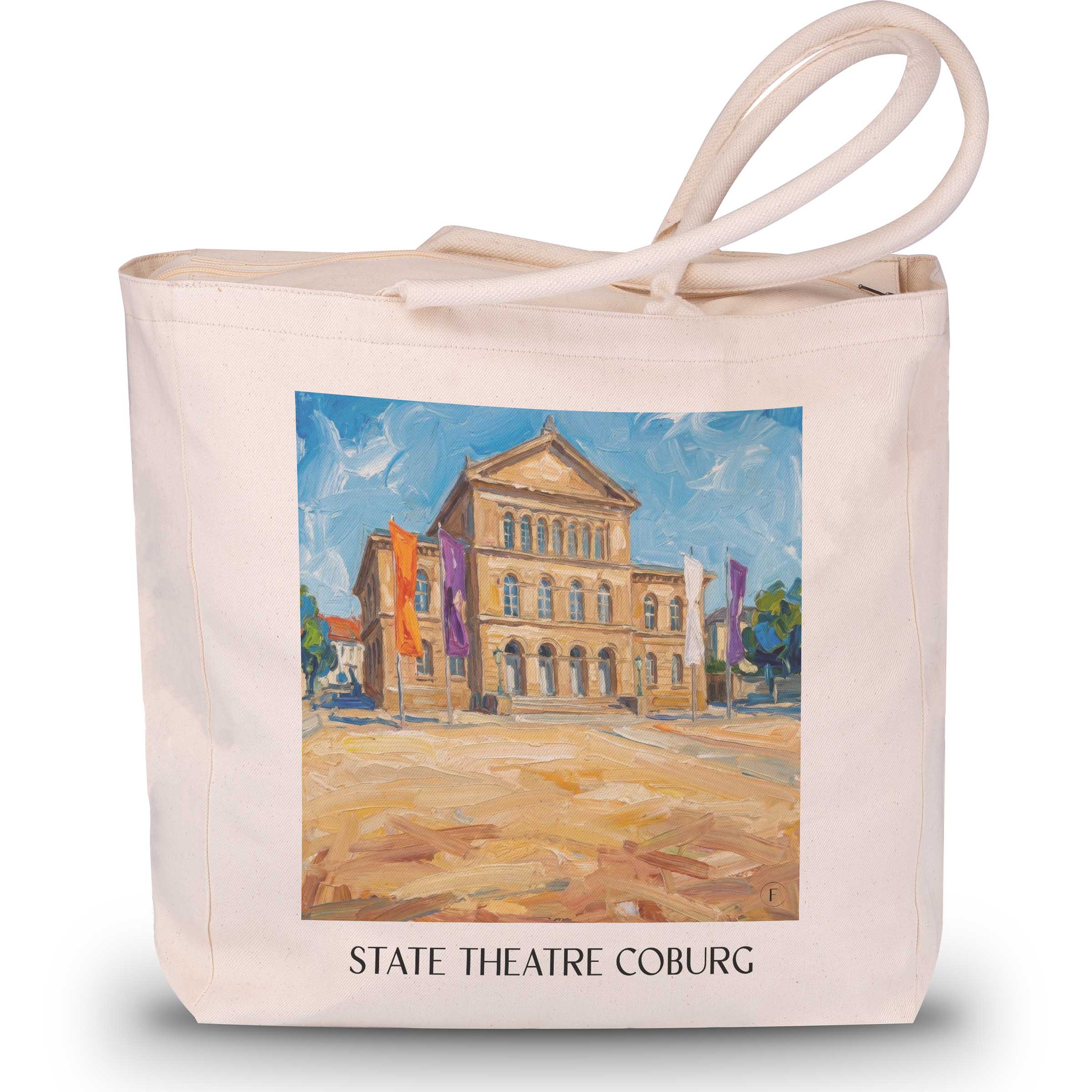 Landestheater Shopping Tasche - Coburg - Deutschland Tote Bag - Einkaufstasche im Ölgemälde Stil