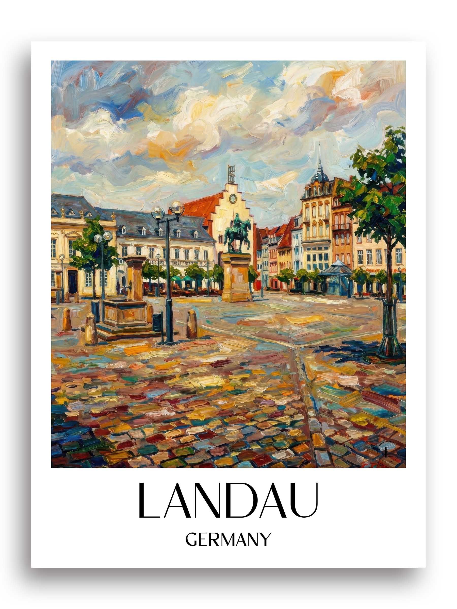 Landau Poster - Pfalz - Deutschland Kunstdruck - Ölgemälde von A4 bis A1