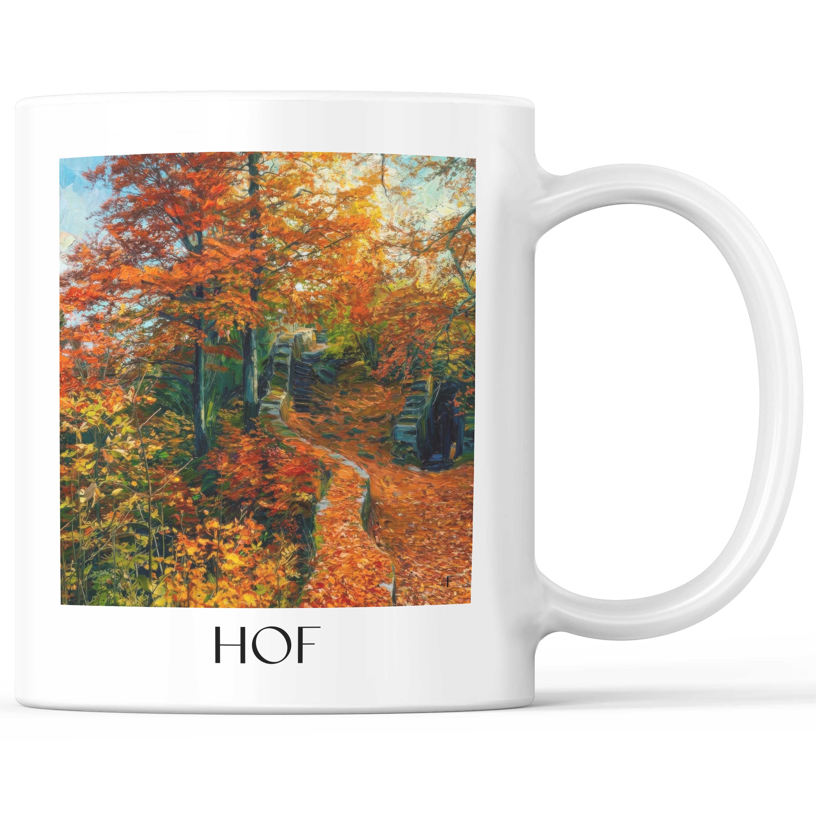 Hof Kaffeebecher - Oberfranken - Deutschland Becher - Kaffeetasse im Ölgemälde Stil