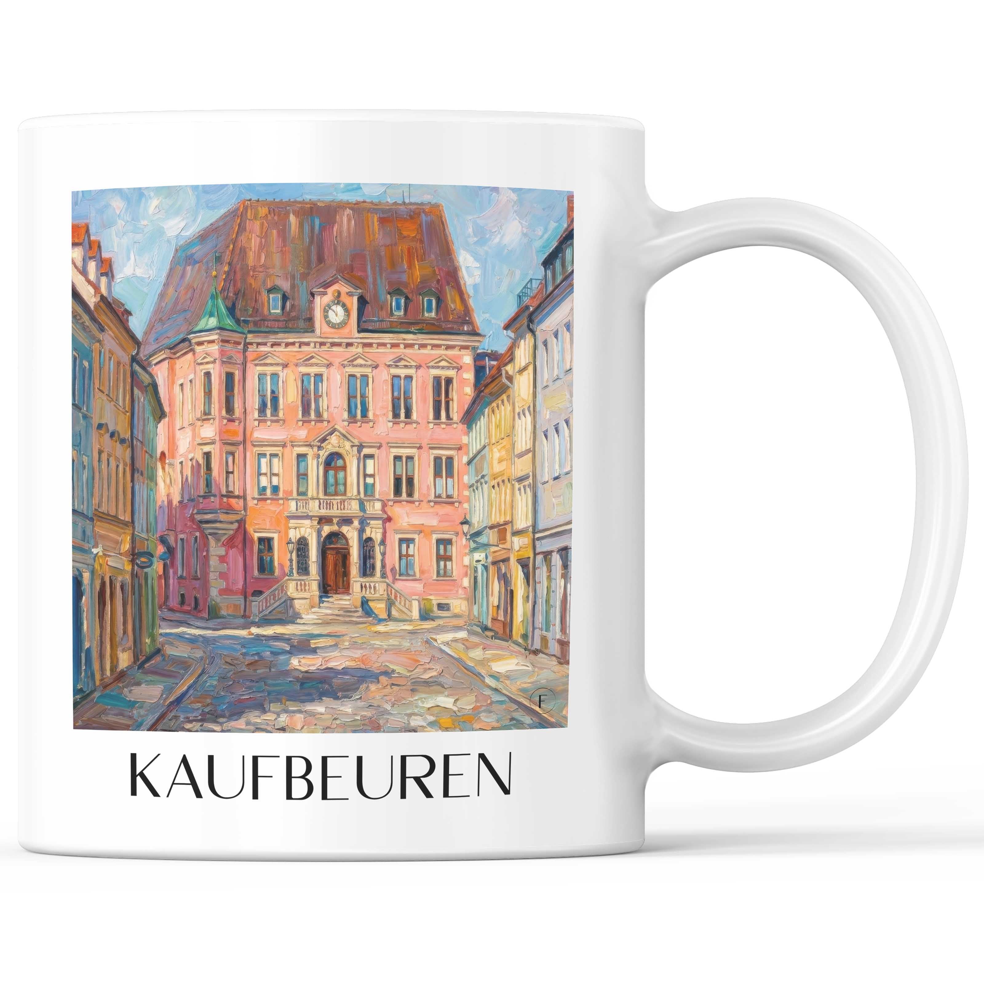 Kaufbeuren Kaffeebecher - Schwaben - Deutschland Becher - Kaffeetasse im Ölgemälde Stil