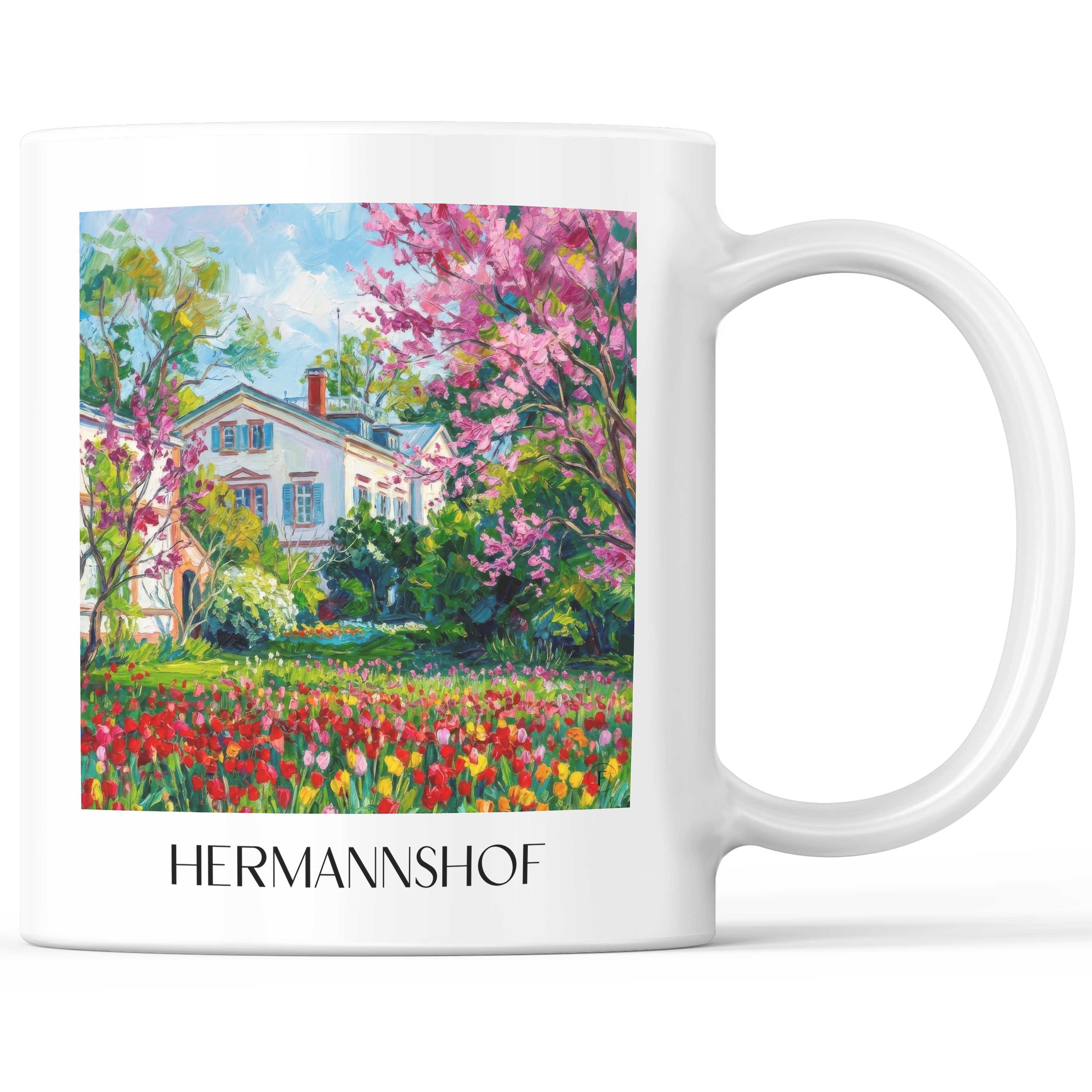 Hermannshof Kaffeebecher - Weinheim - Deutschland Becher - Kaffeetasse im Ölgemälde Stil
