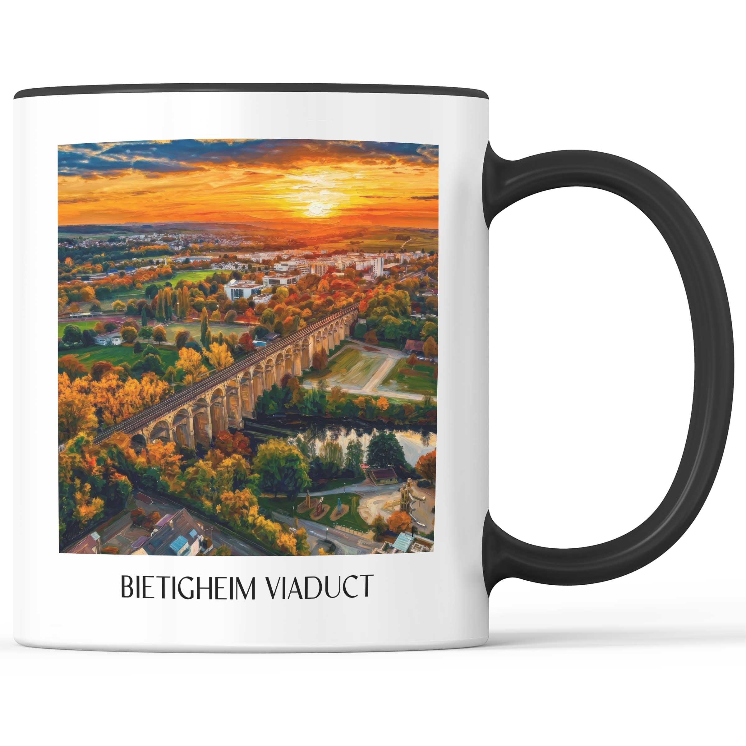 Viadukt Bietigheim Kaffeebecher - Württemberg - Deutschland Becher - Kaffeetasse im Ölgemälde Stil
