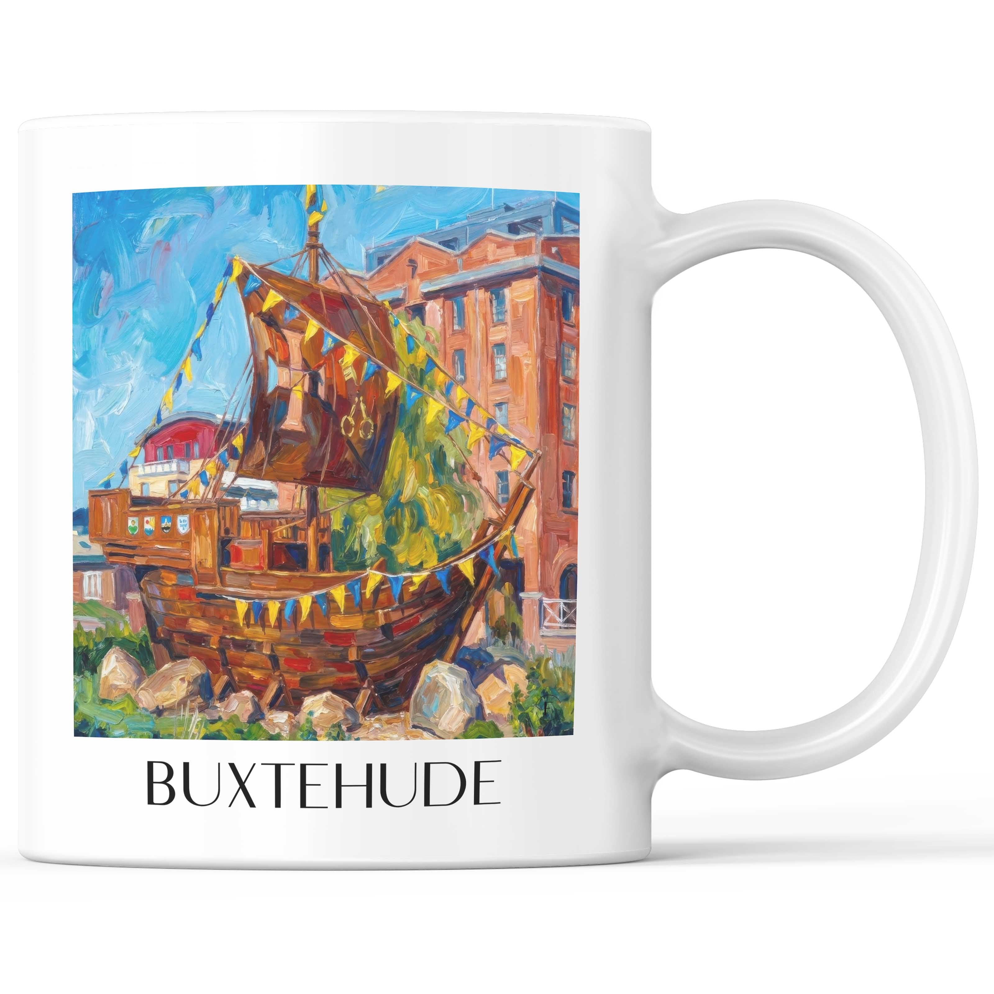 Buxtehude Kaffeebecher - Niedersachsen - Deutschland Becher - Kaffeetasse im Ölgemälde Stil