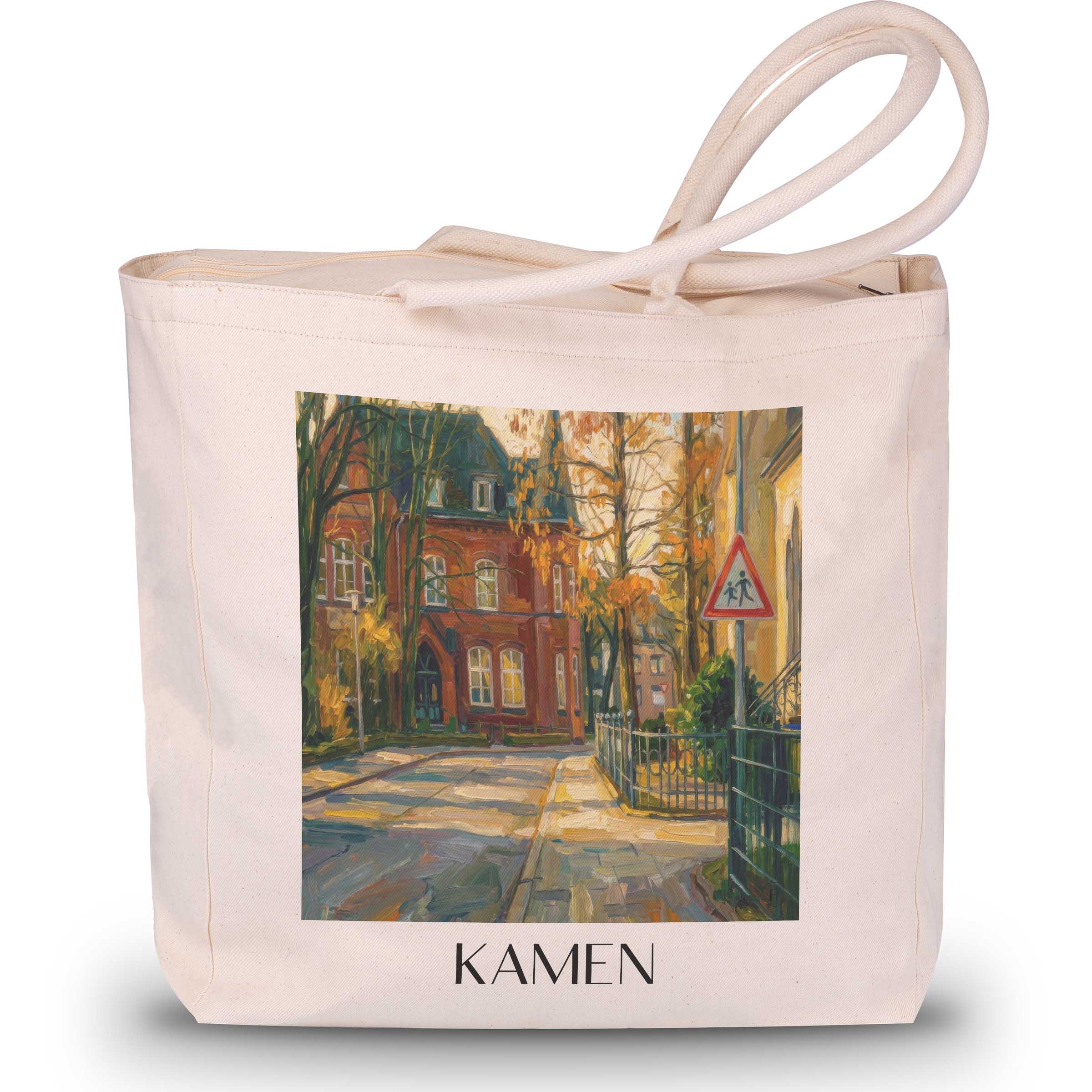 Kamen Shopping Tasche - Ruhrgebiet - Deutschland Tote Bag - Einkaufstasche im Ölgemälde Stil