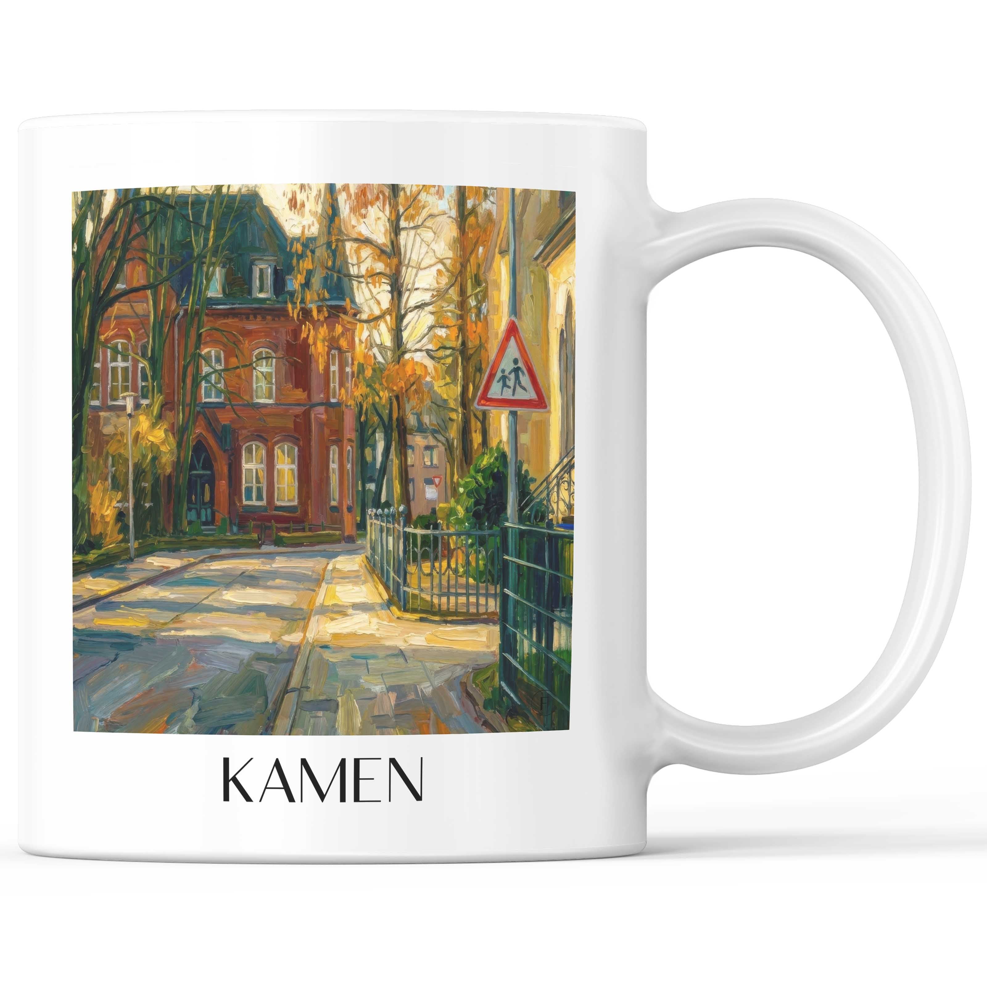 Kamen Kaffeebecher - Ruhrgebiet - Deutschland Becher - Kaffeetasse im Ölgemälde Stil