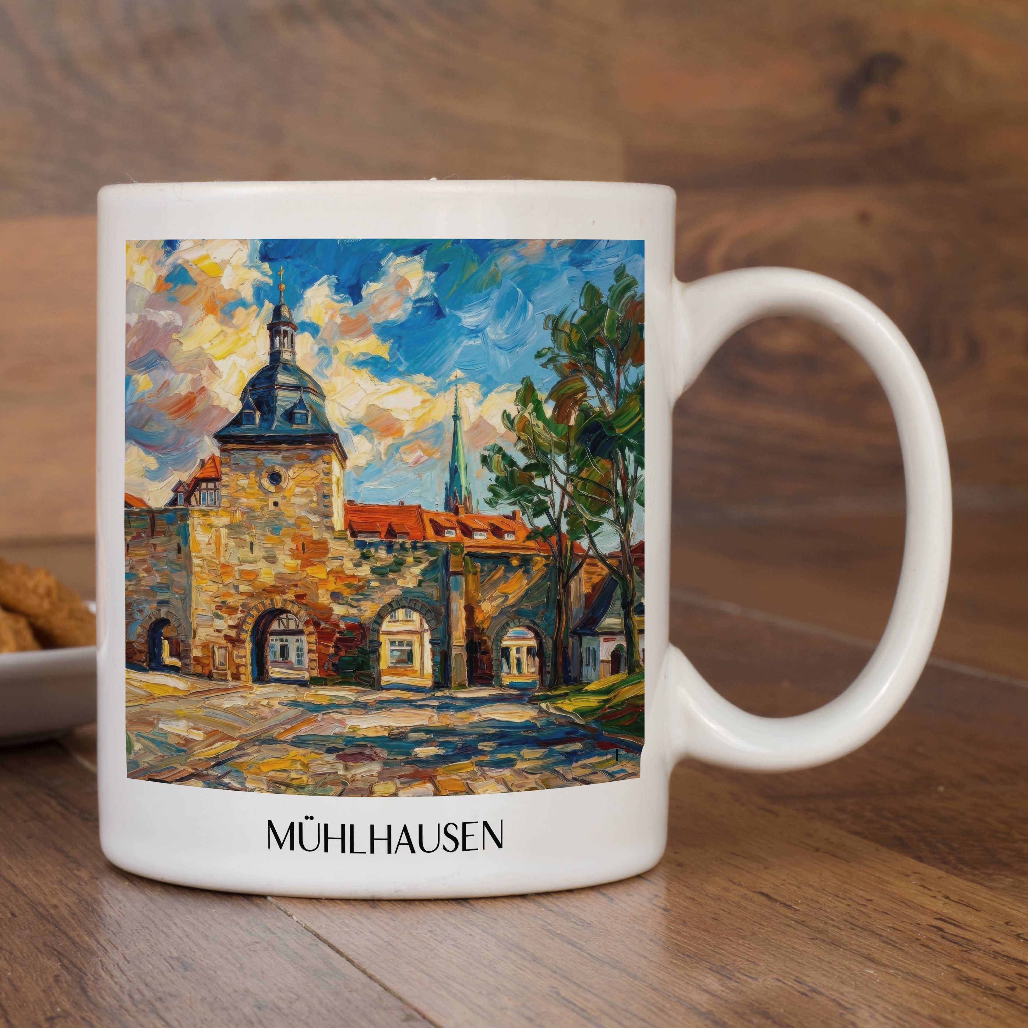 mühlhausen-thüringen-deutschland-kaffeebecher-oil-painting-oelgemaelde