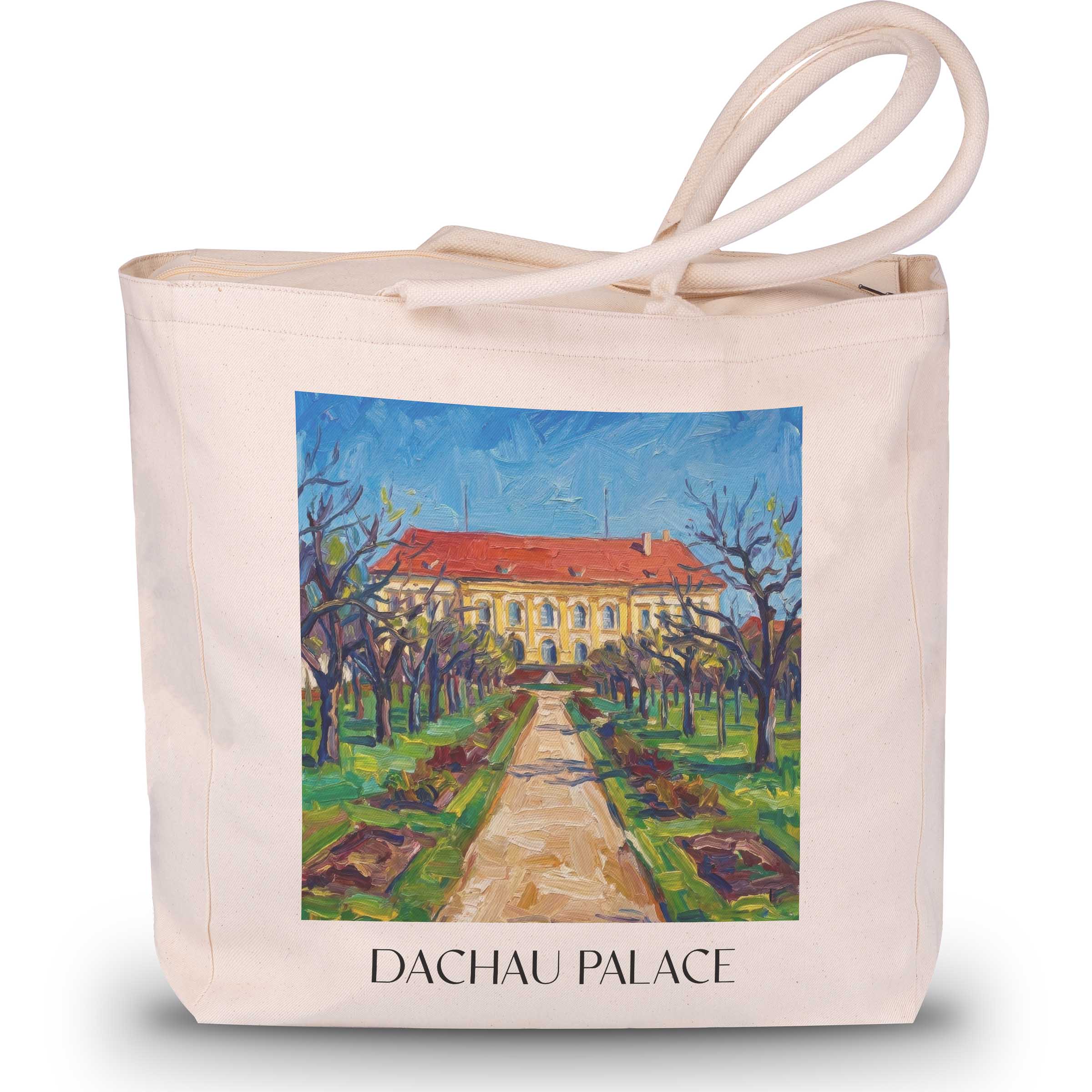 Schloss Dachau Shopping Tasche - Oberbayern - Deutschland Tote Bag - Einkaufstasche im Ölgemälde Stil
