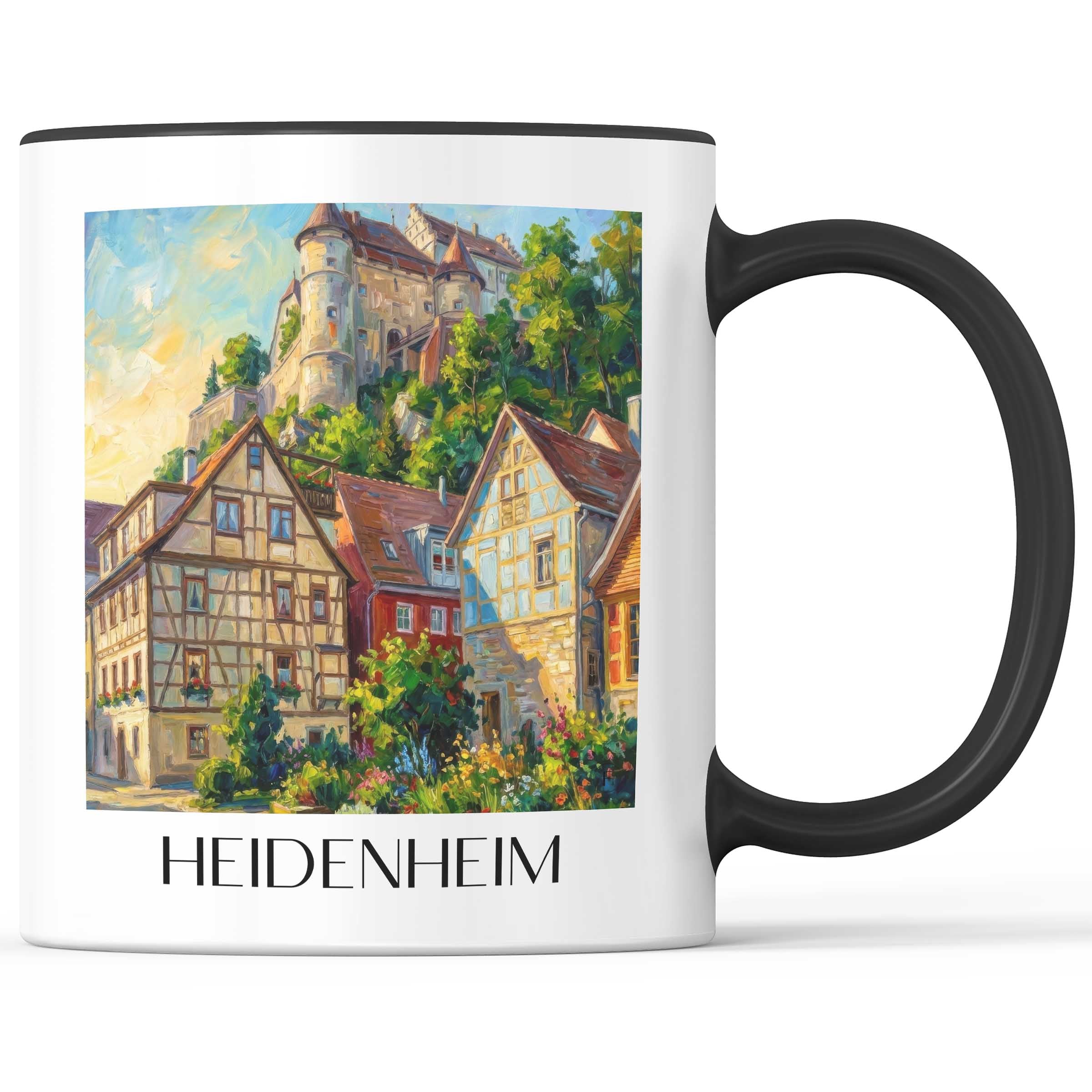 Heidenheim (im Winter) Kaffeebecher - Schwäbische Alb - Deutschland Becher - Kaffeetasse im Ölgemälde Stil