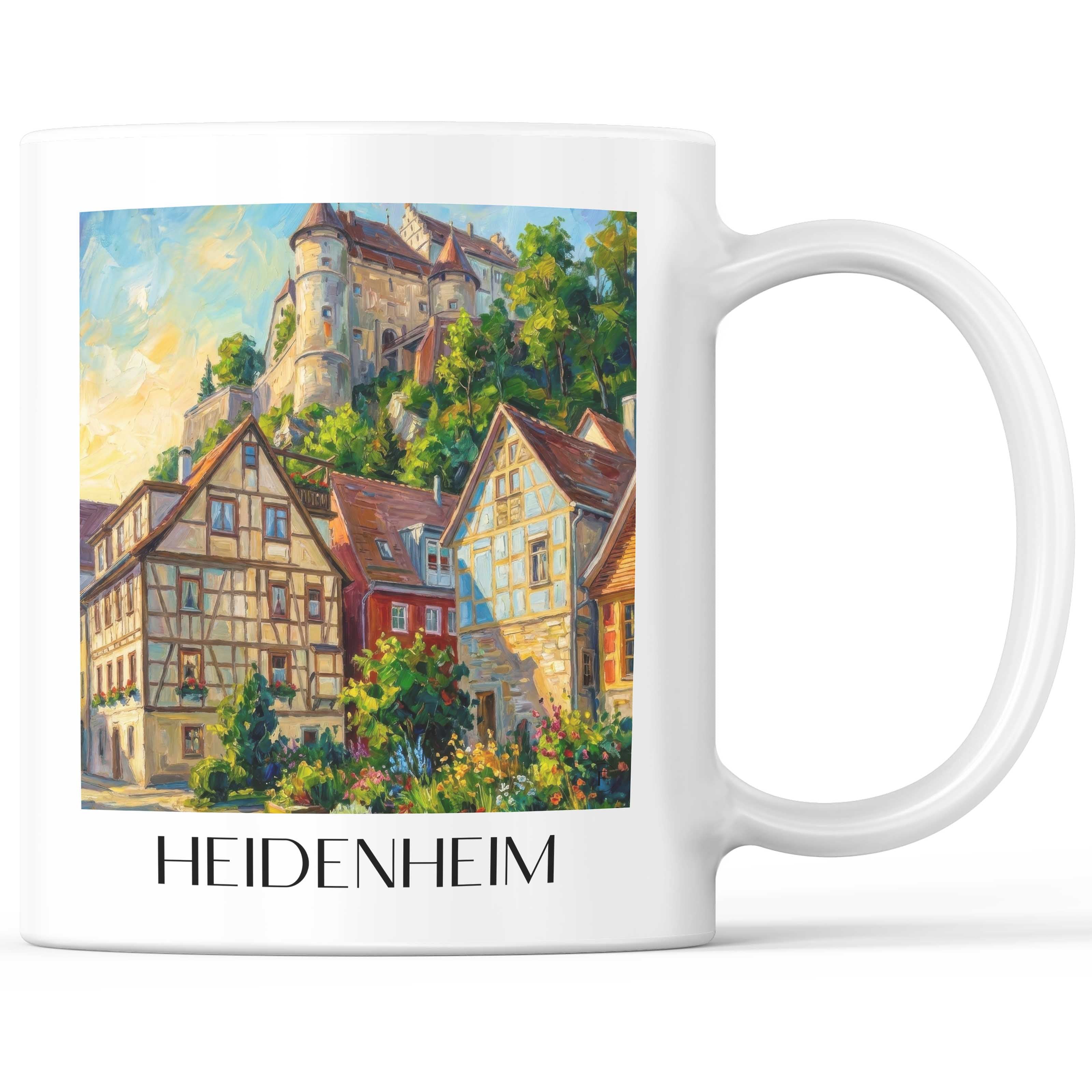 Heidenheim (im Winter) Kaffeebecher - Schwäbische Alb - Deutschland Becher - Kaffeetasse im Ölgemälde Stil