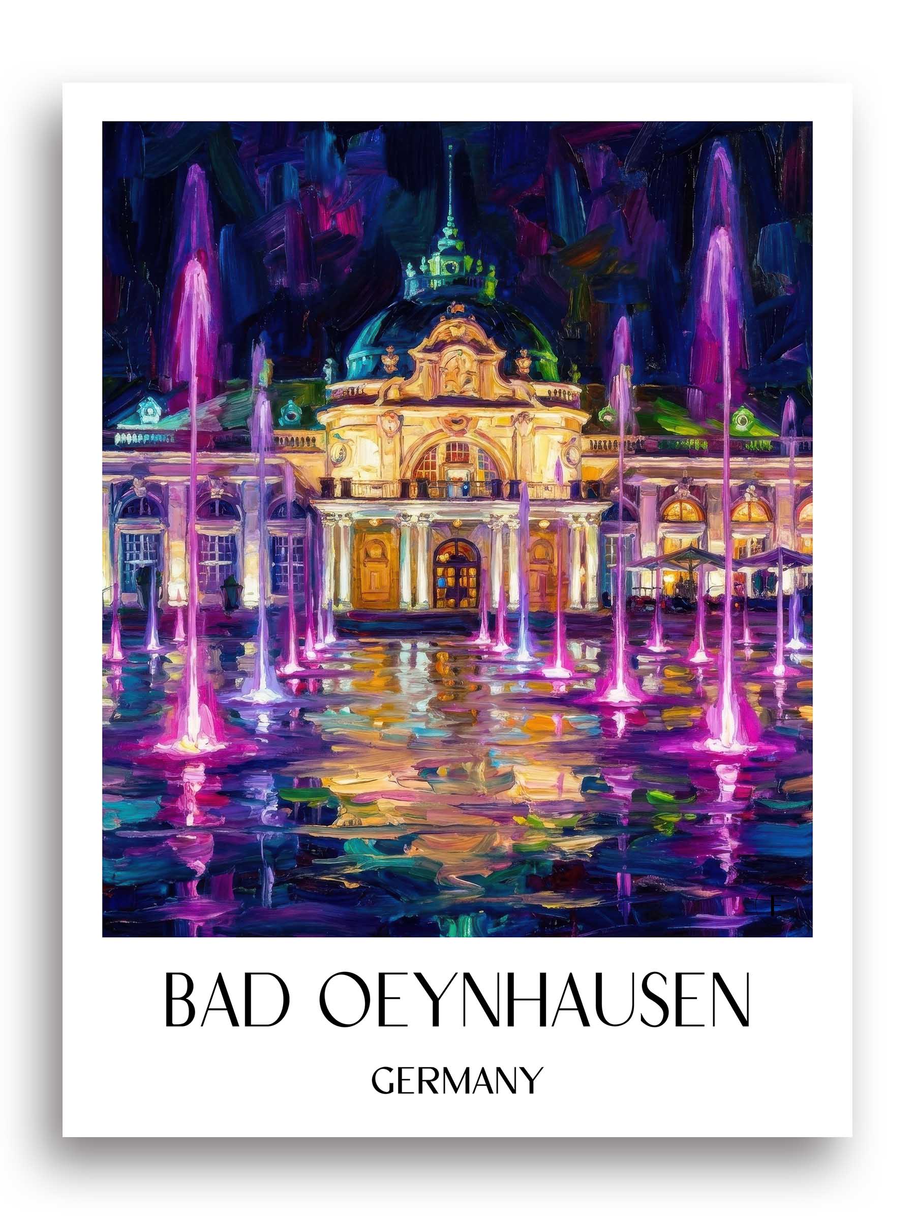 Bad Oeynhausen Poster - Ostwestfalen - Deutschland Kunstdruck - Ölgemälde von A4 bis A1