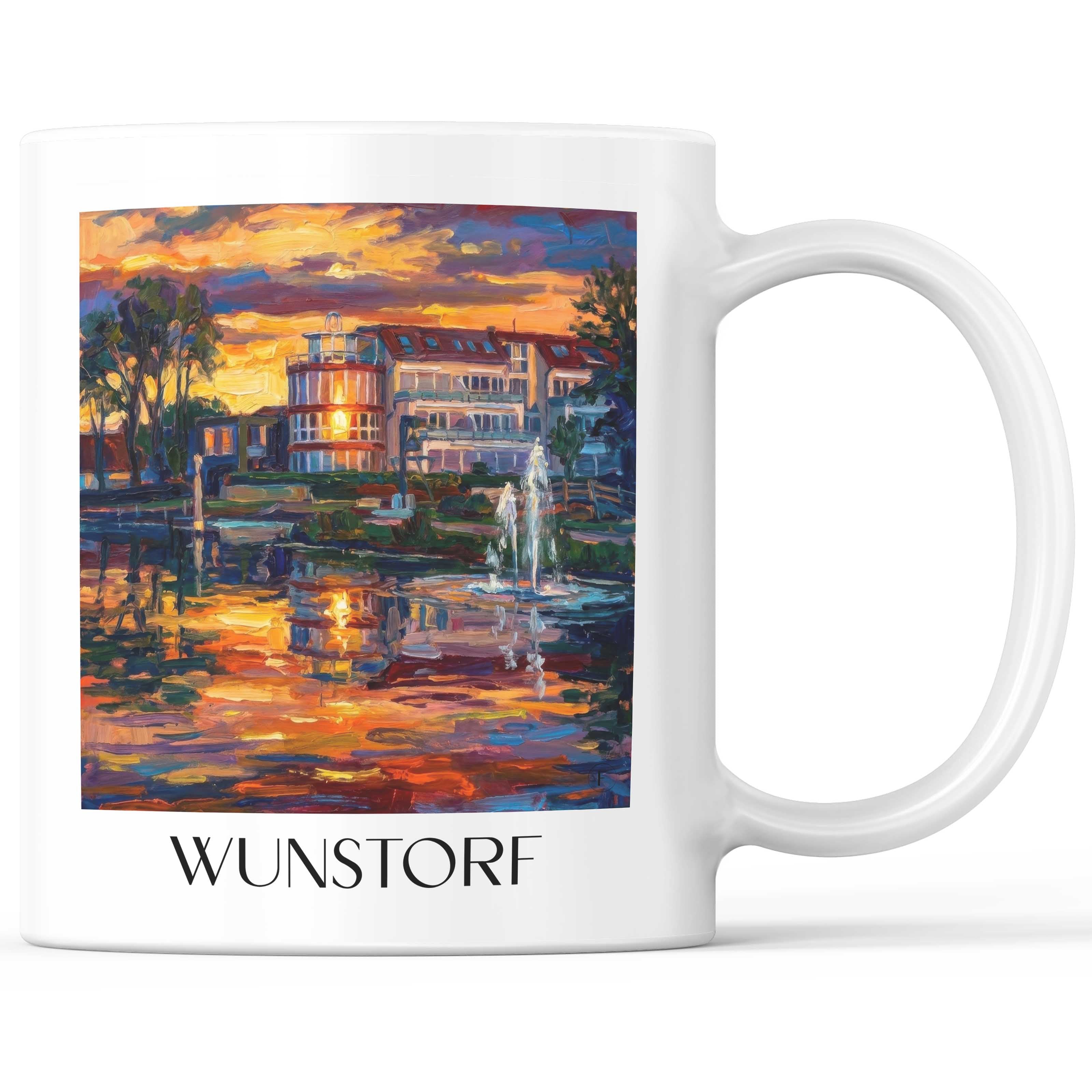 Wunstorf Kaffeebecher - Niedersachsen - Deutschland Becher - Kaffeetasse im Ölgemälde Stil