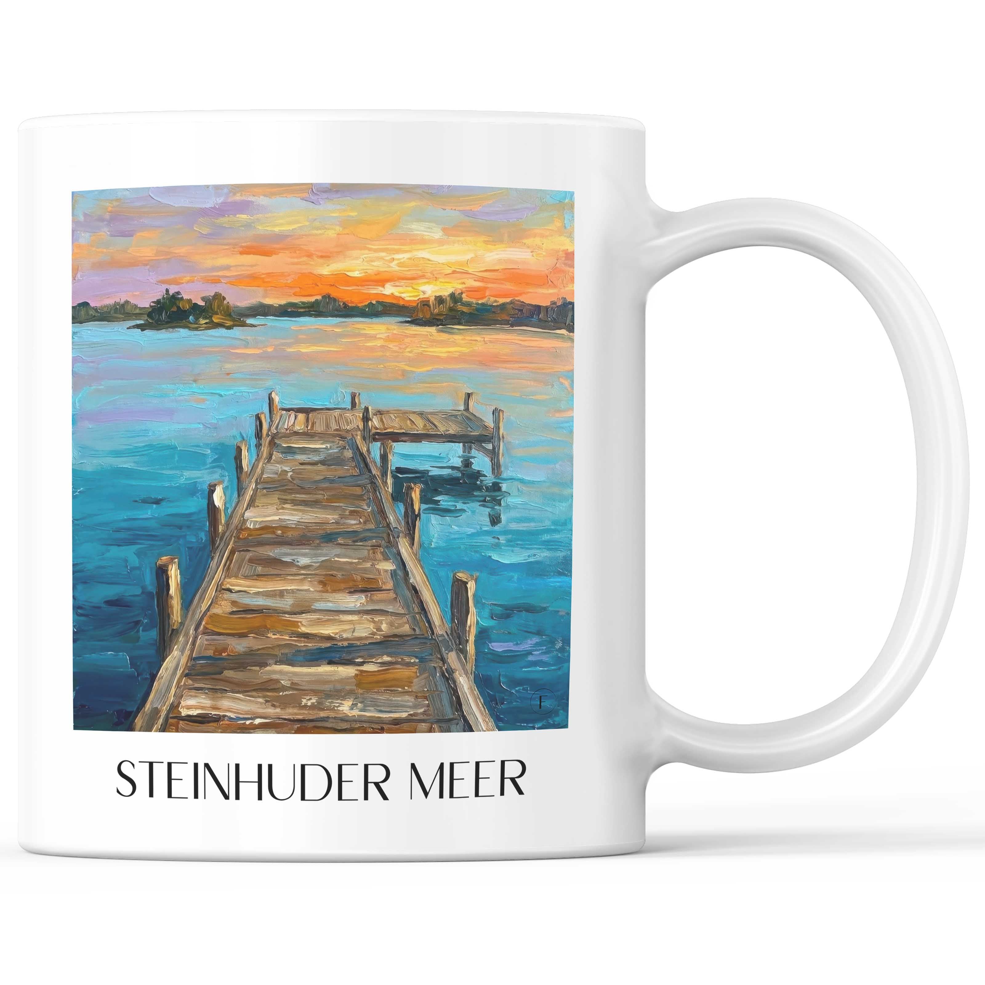 Steinhuder Meer Kaffeebecher - Wunstorf - Deutschland Becher - Kaffeetasse im Ölgemälde Stil