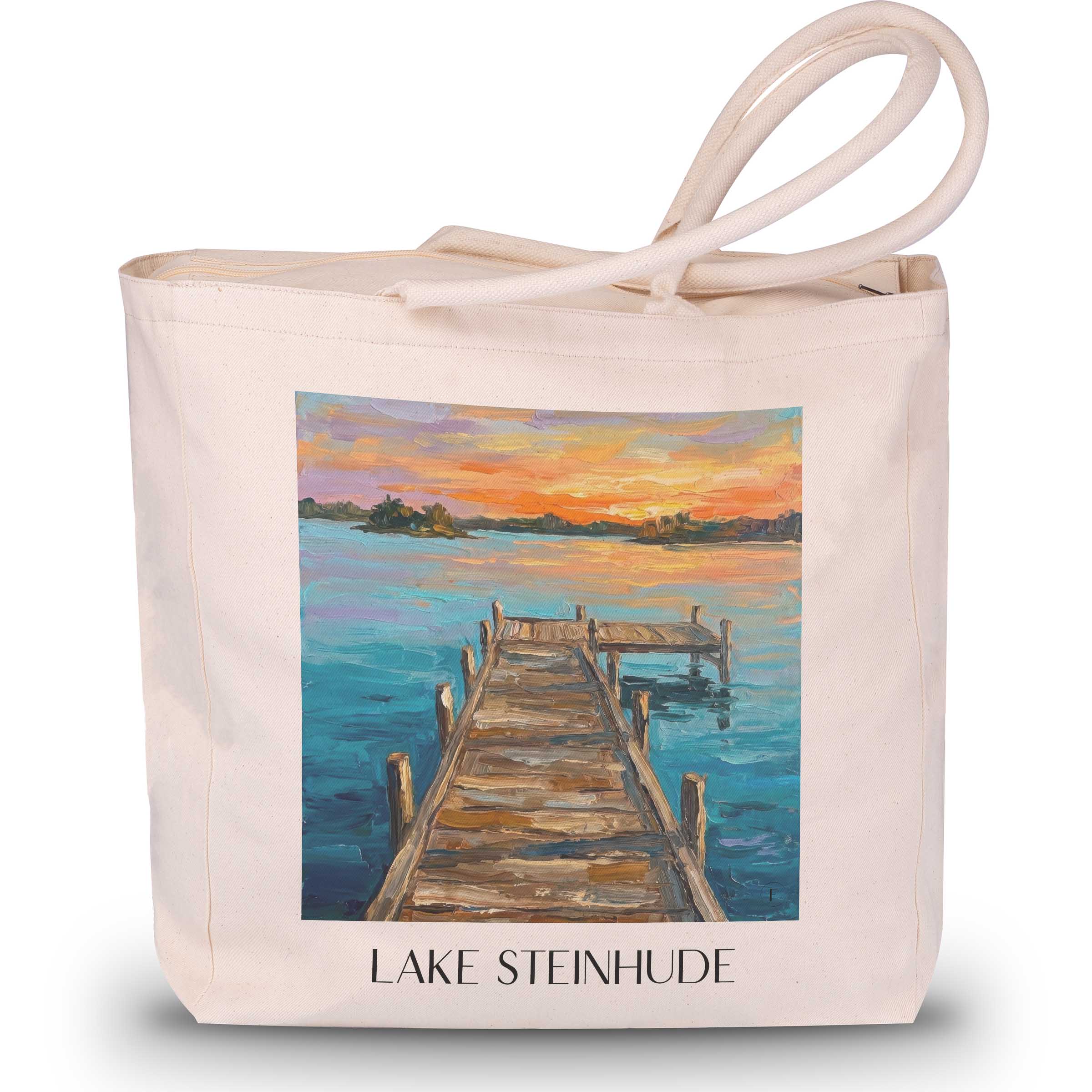 Steinhuder Meer Shopping Tasche - Wunstorf - Deutschland Tote Bag - Einkaufstasche im Ölgemälde Stil