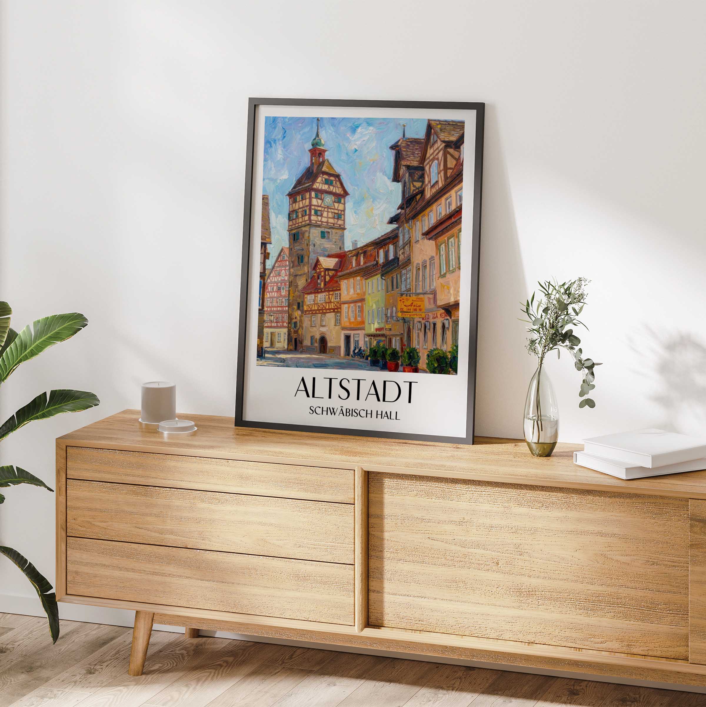 altstadt-schwäbisch-hall-deutschland-poster-oil-painting-oelgemaelde