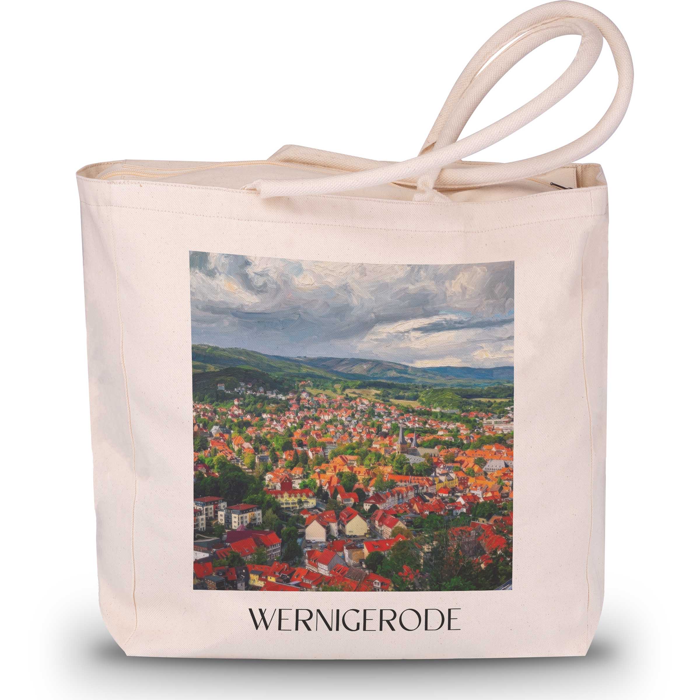 Wernigerode Shopping Tasche - Nordharz - Deutschland Tote Bag - Einkaufstasche im Ölgemälde Stil
