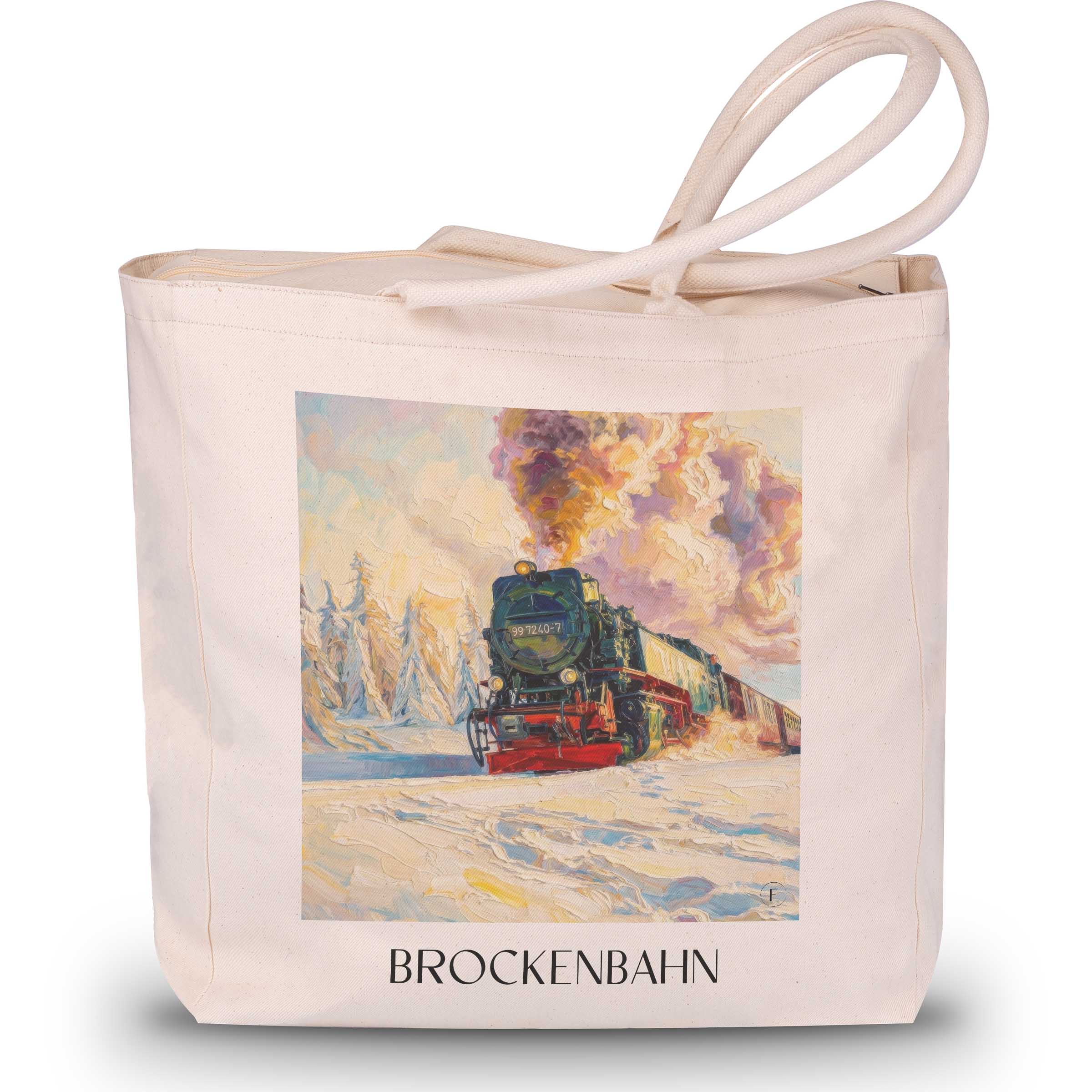 brockenbahn-wernigerode-deutschland-einkaufstasche-oil-painting-oelgemaelde