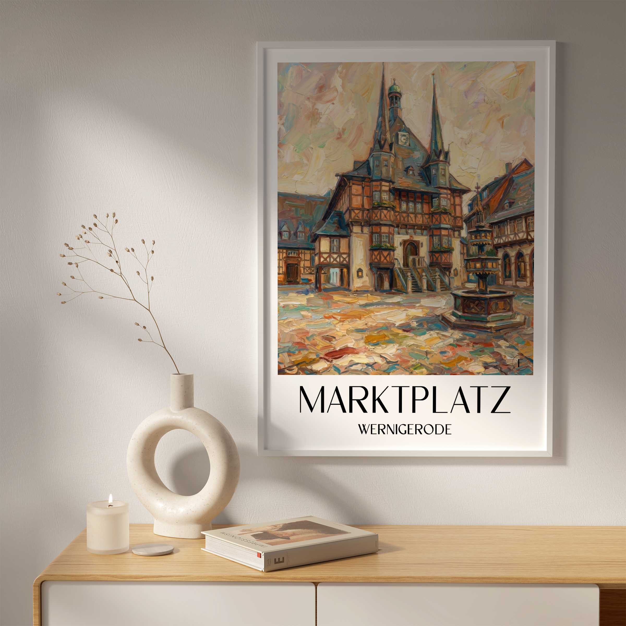 marktplatz-wernigerode-deutschland-poster-oil-painting-oelgemaelde