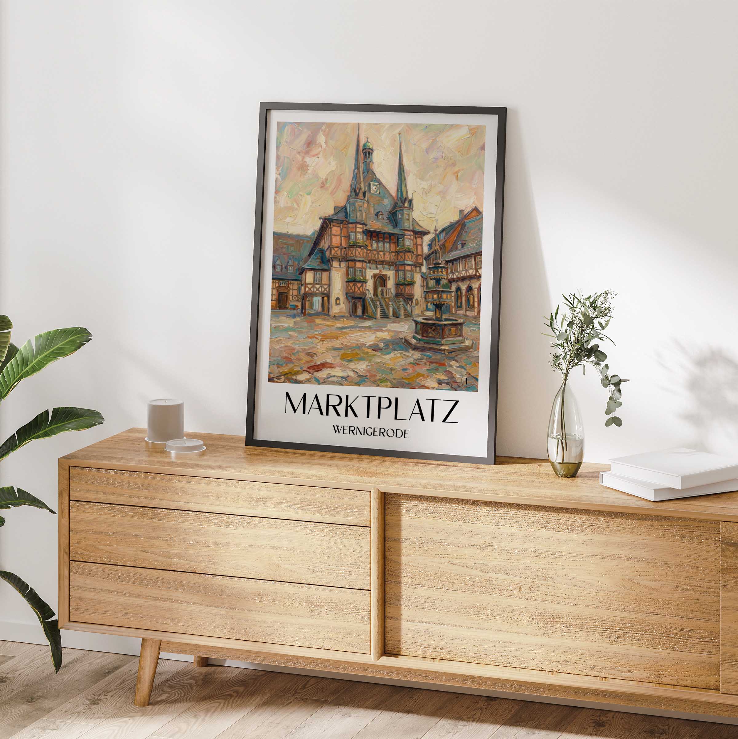 marktplatz-wernigerode-deutschland-poster-oil-painting-oelgemaelde