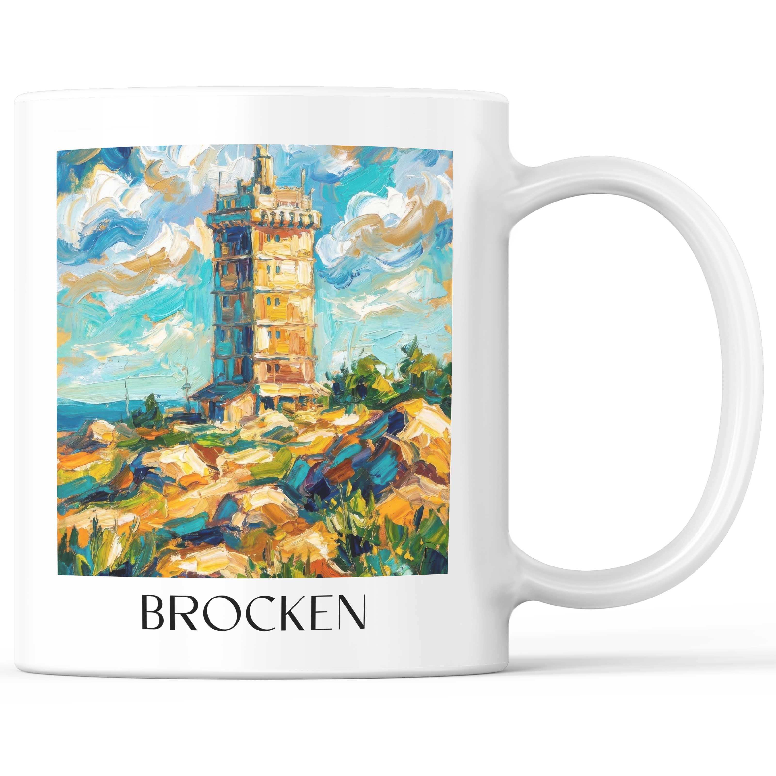Brocken Kaffeebecher - Wernigerode - Deutschland Becher - Kaffeetasse im Ölgemälde Stil