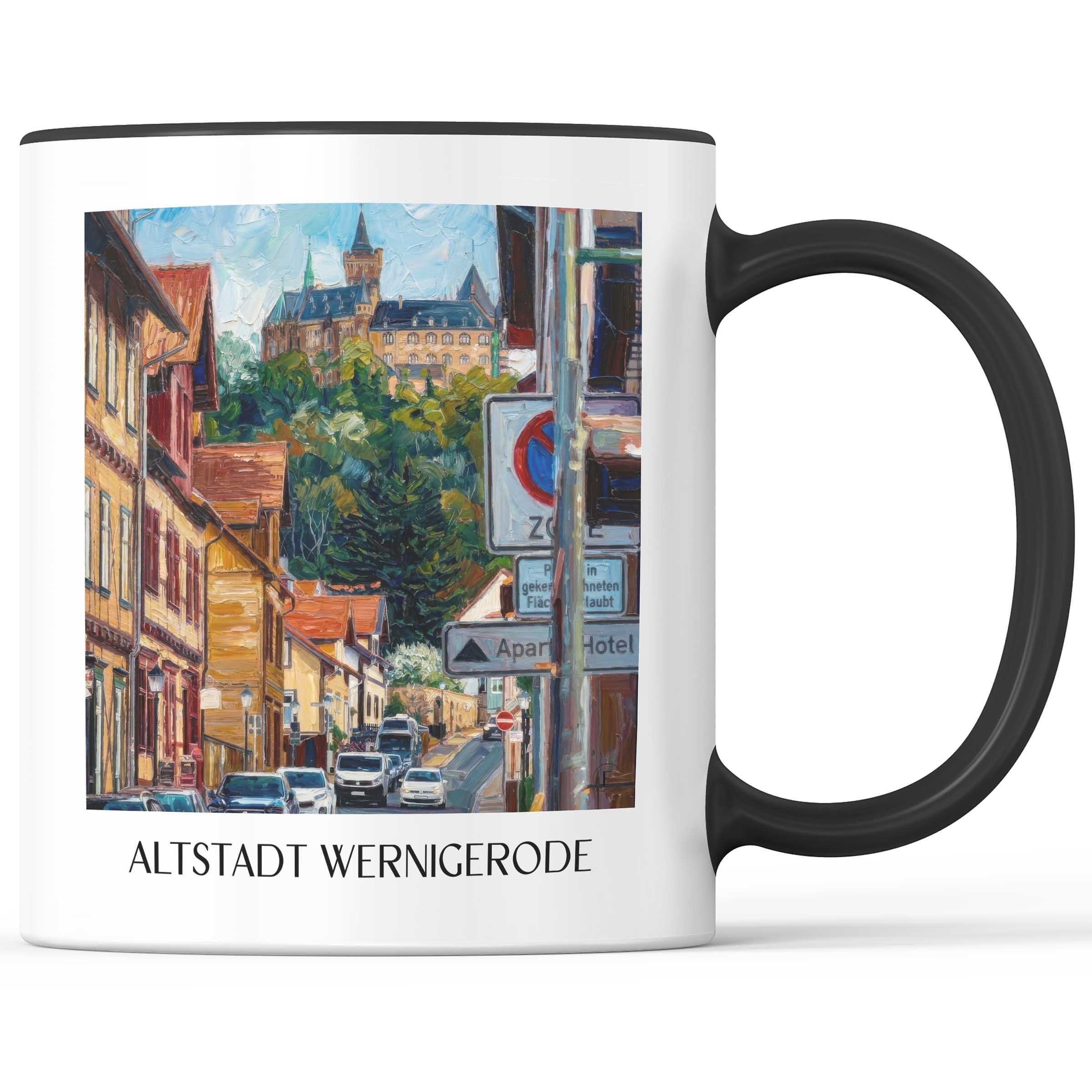 altstadt-wernigerode-deutschland-kaffeebecher-oil-painting-oelgemaelde