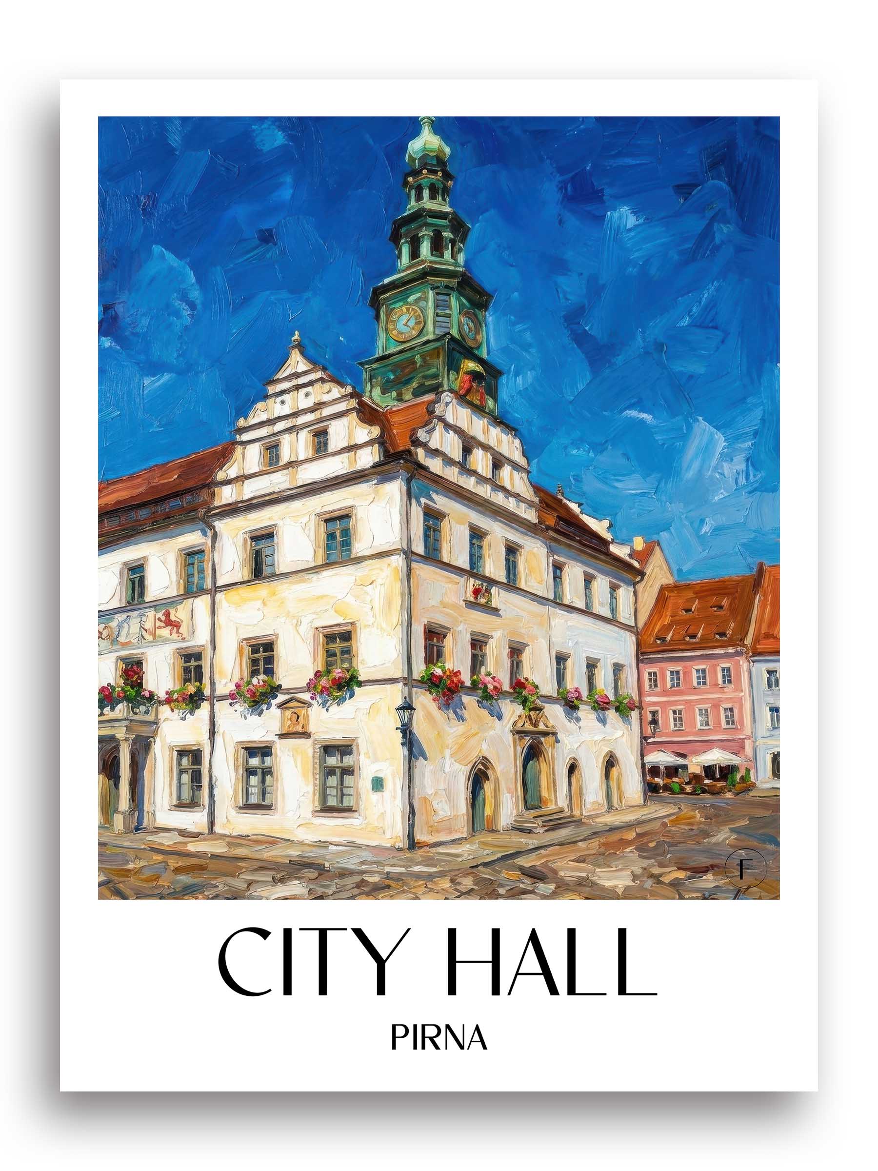 Rathaus Poster - Pirna - Deutschland Kunstdruck - ĂlgemĂ€lde von A4 bis A1