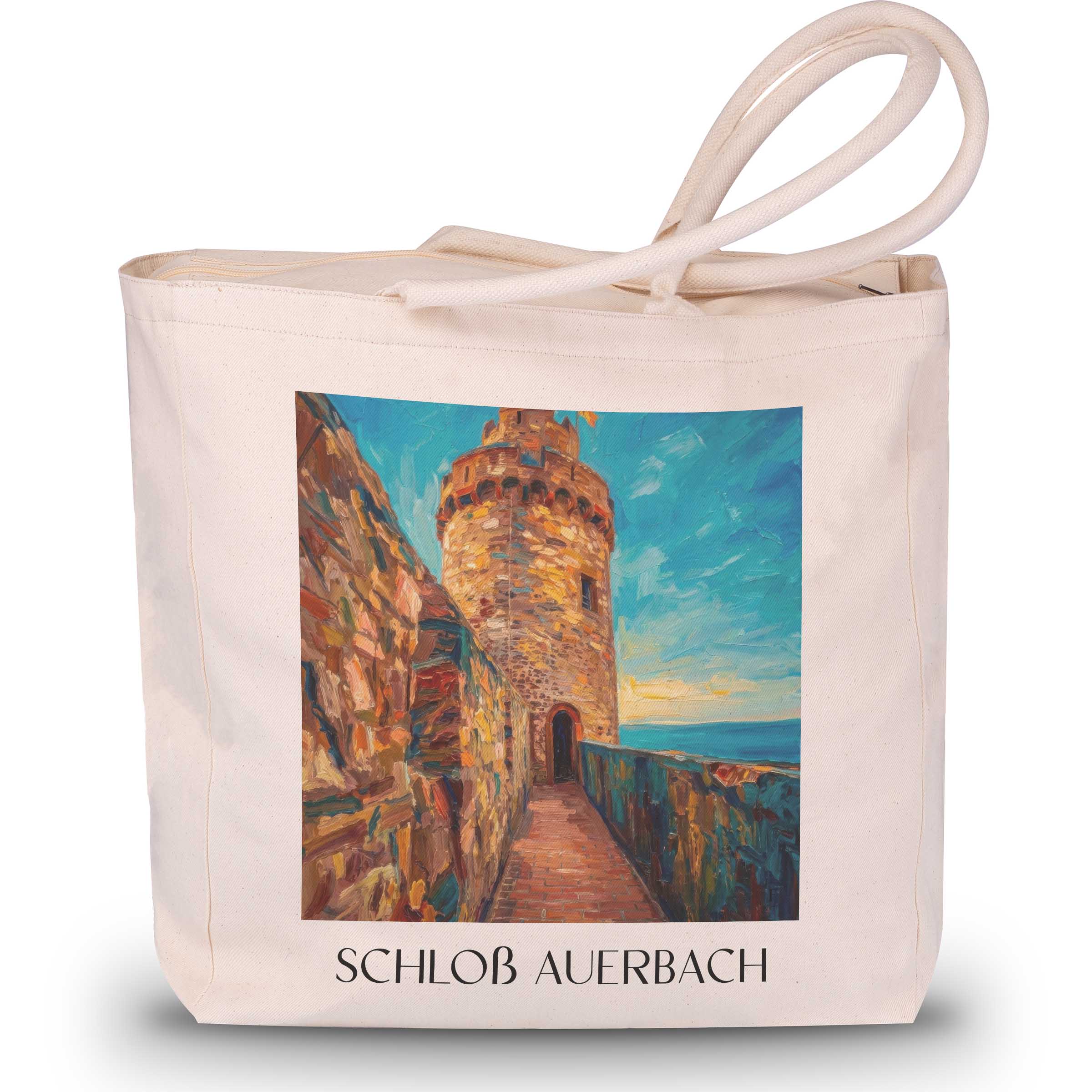 schloß-auerbach-bensheim-deutschland-einkaufstasche-oil-painting-oelgemaelde