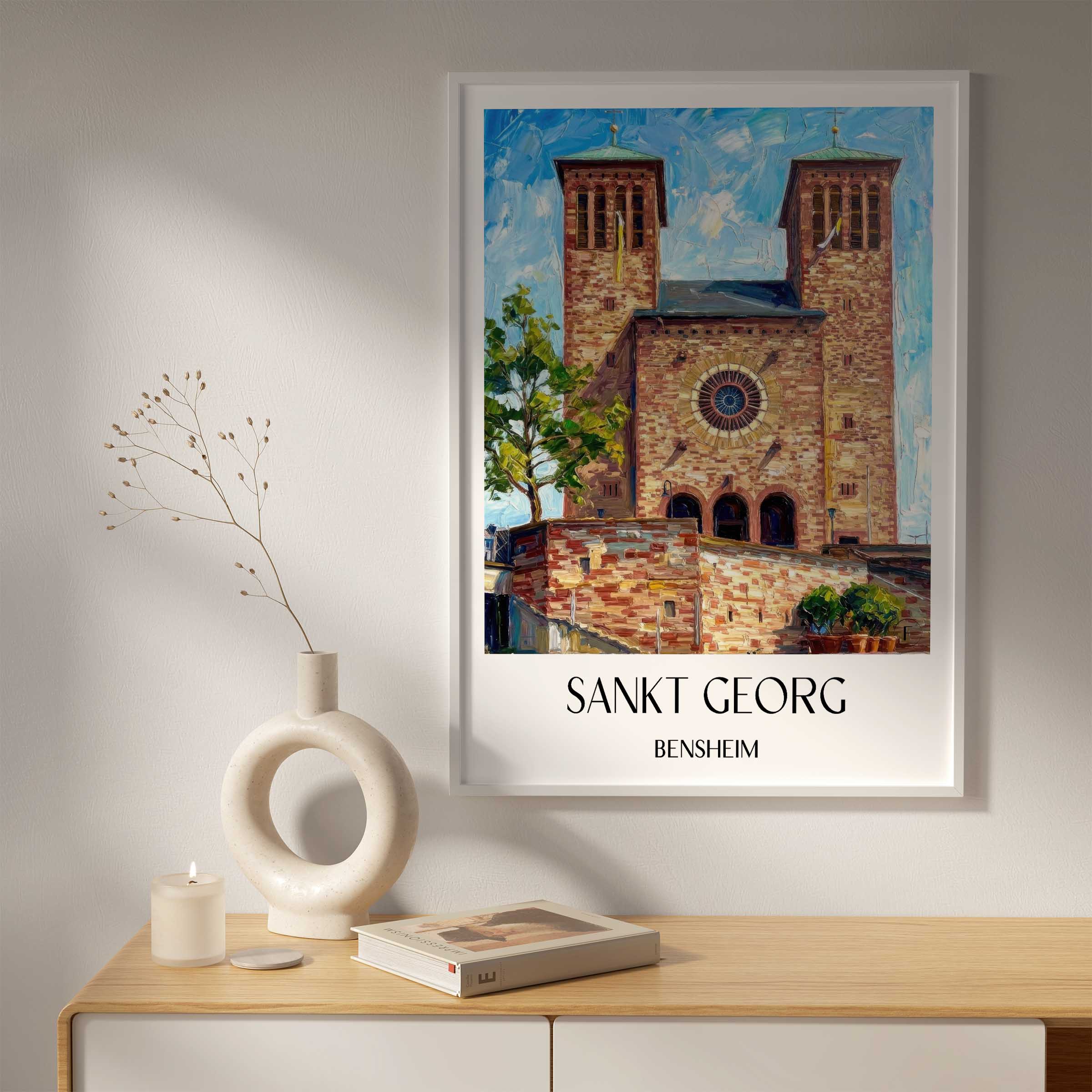 sankt-georg-bensheim-deutschland-poster-oil-painting-oelgemaelde