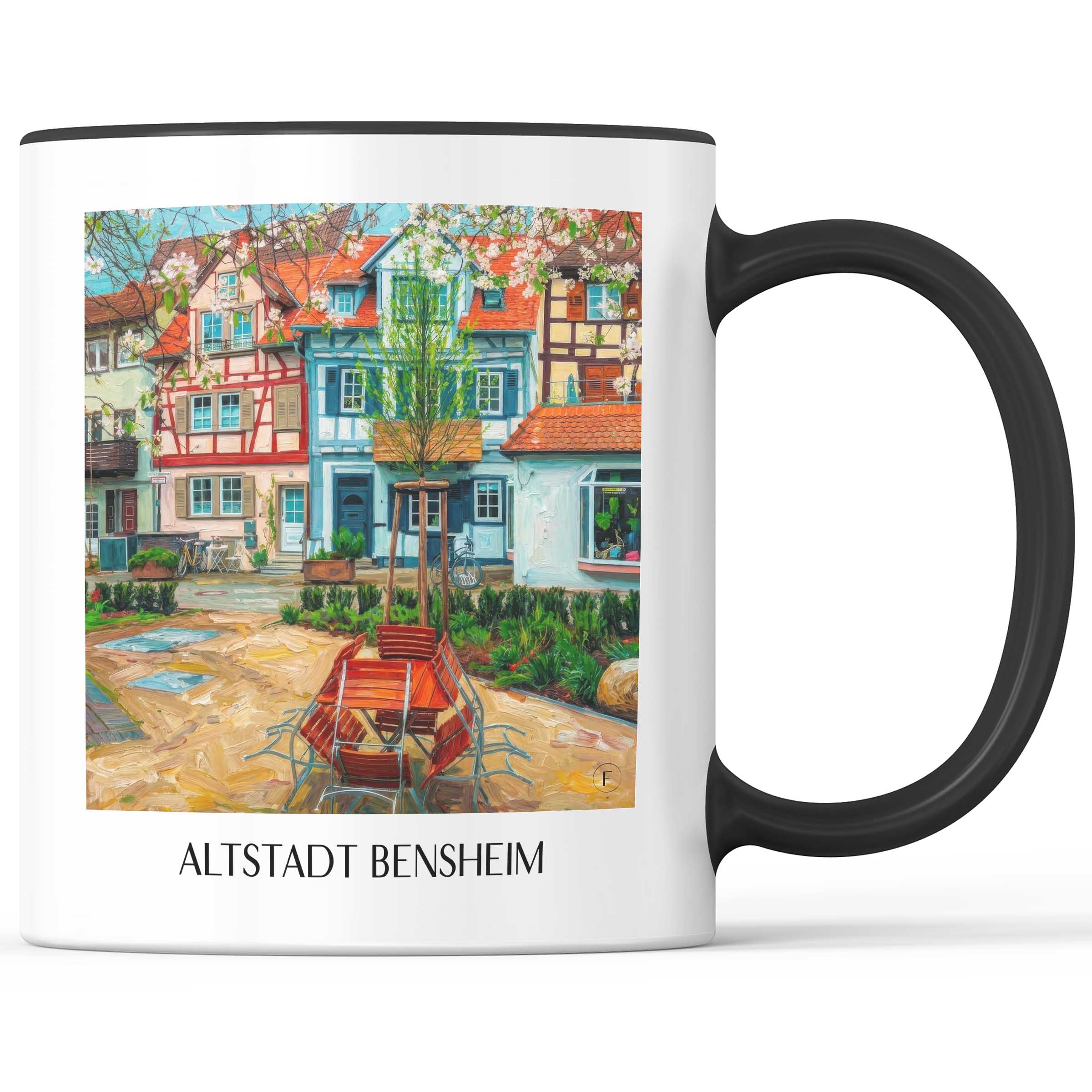 altstadt-bensheim-deutschland-kaffeebecher-oil-painting-oelgemaelde
