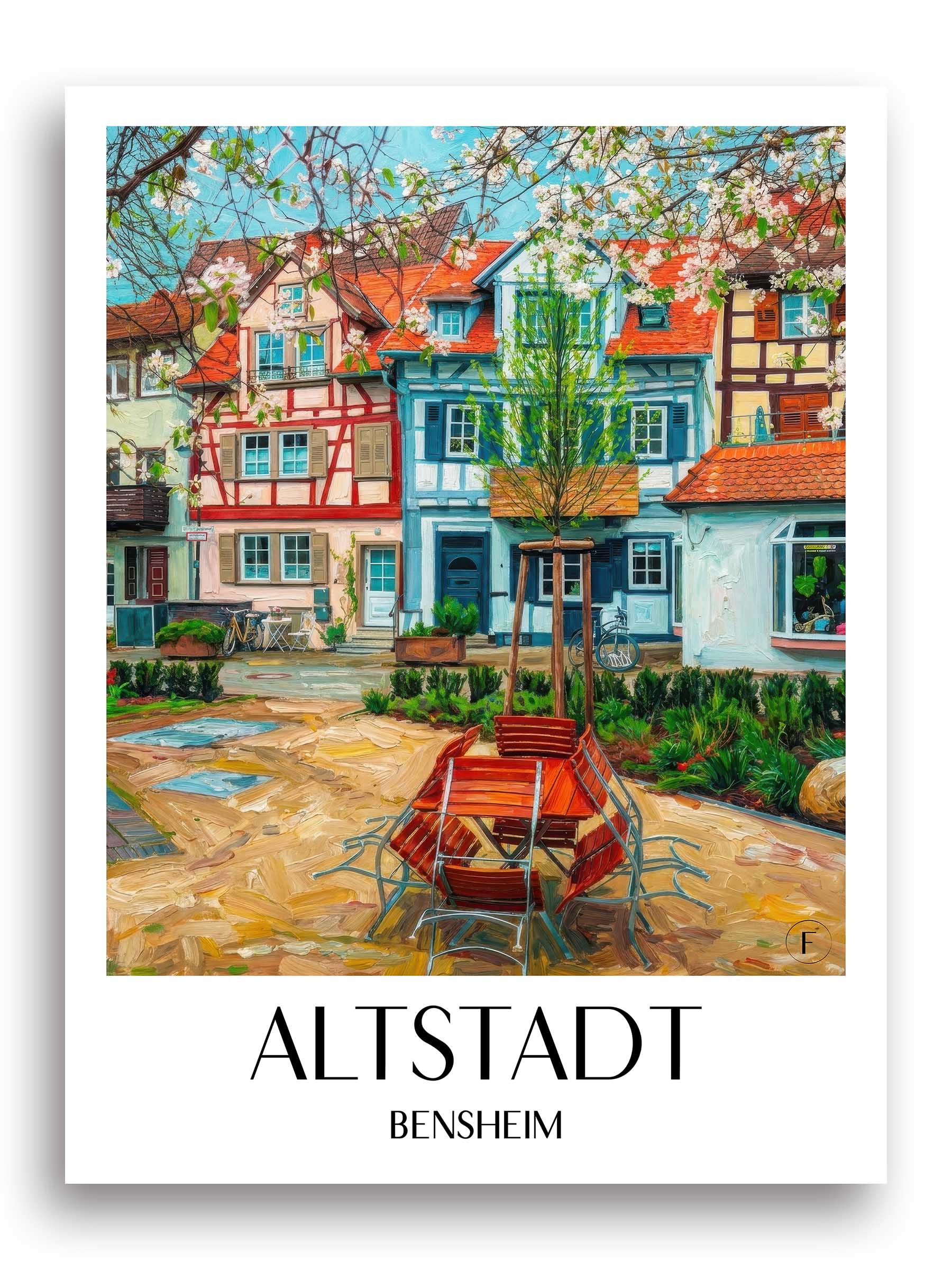 altstadt-bensheim-deutschland-poster-oil-painting-oelgemaelde