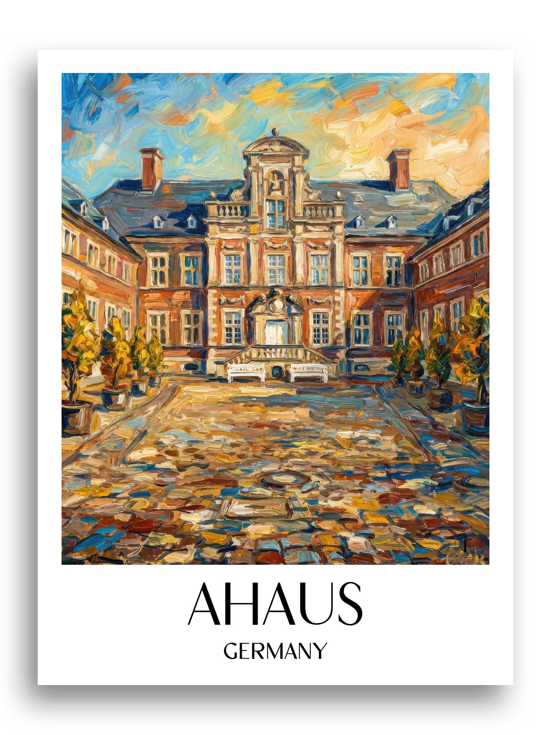 Ahaus Poster - Münsterland - Deutschland Kunstdruck - Ölgemälde von A4 bis A1