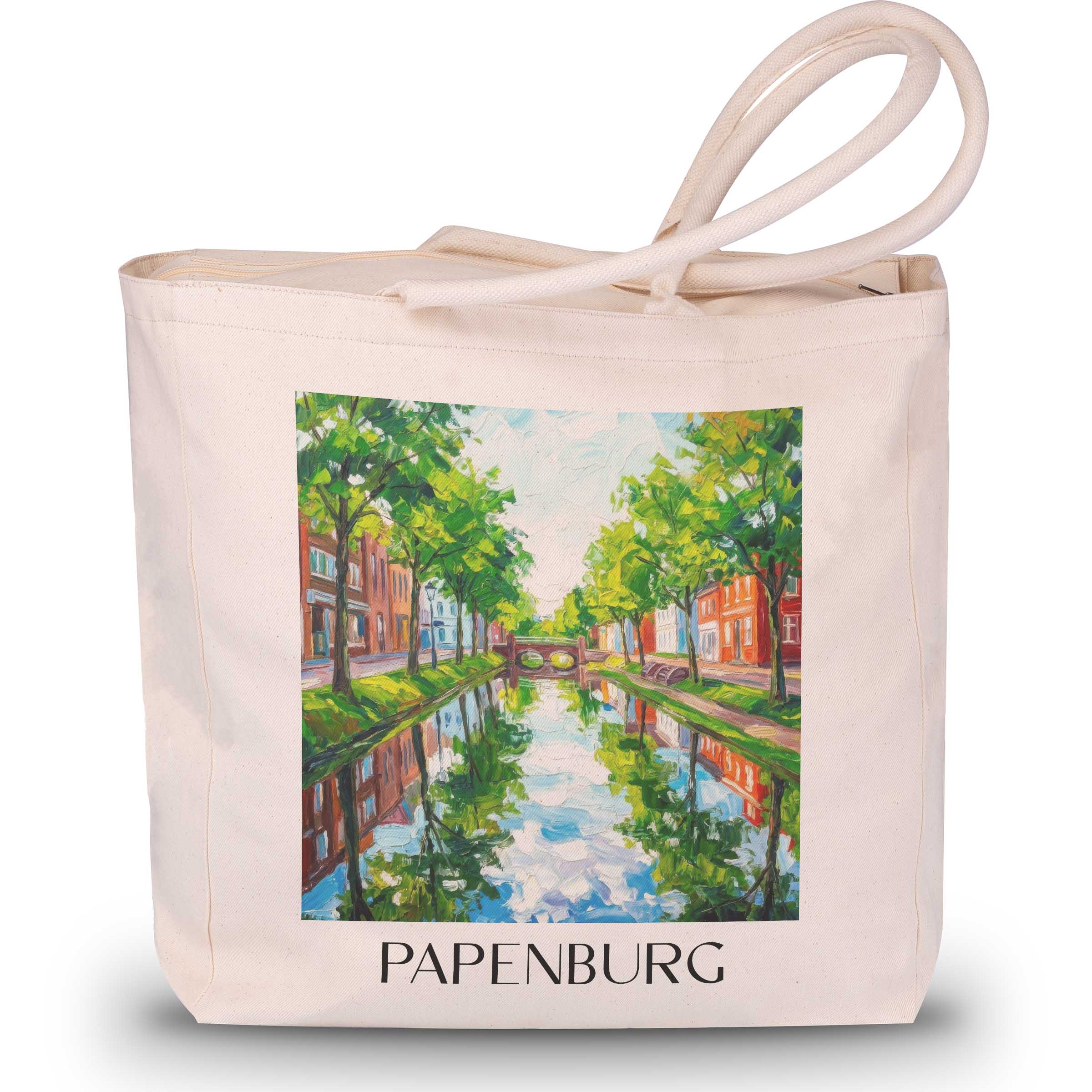 papenburg-niedersachsen-deutschland-einkaufstasche-oil-painting-oelgemaelde