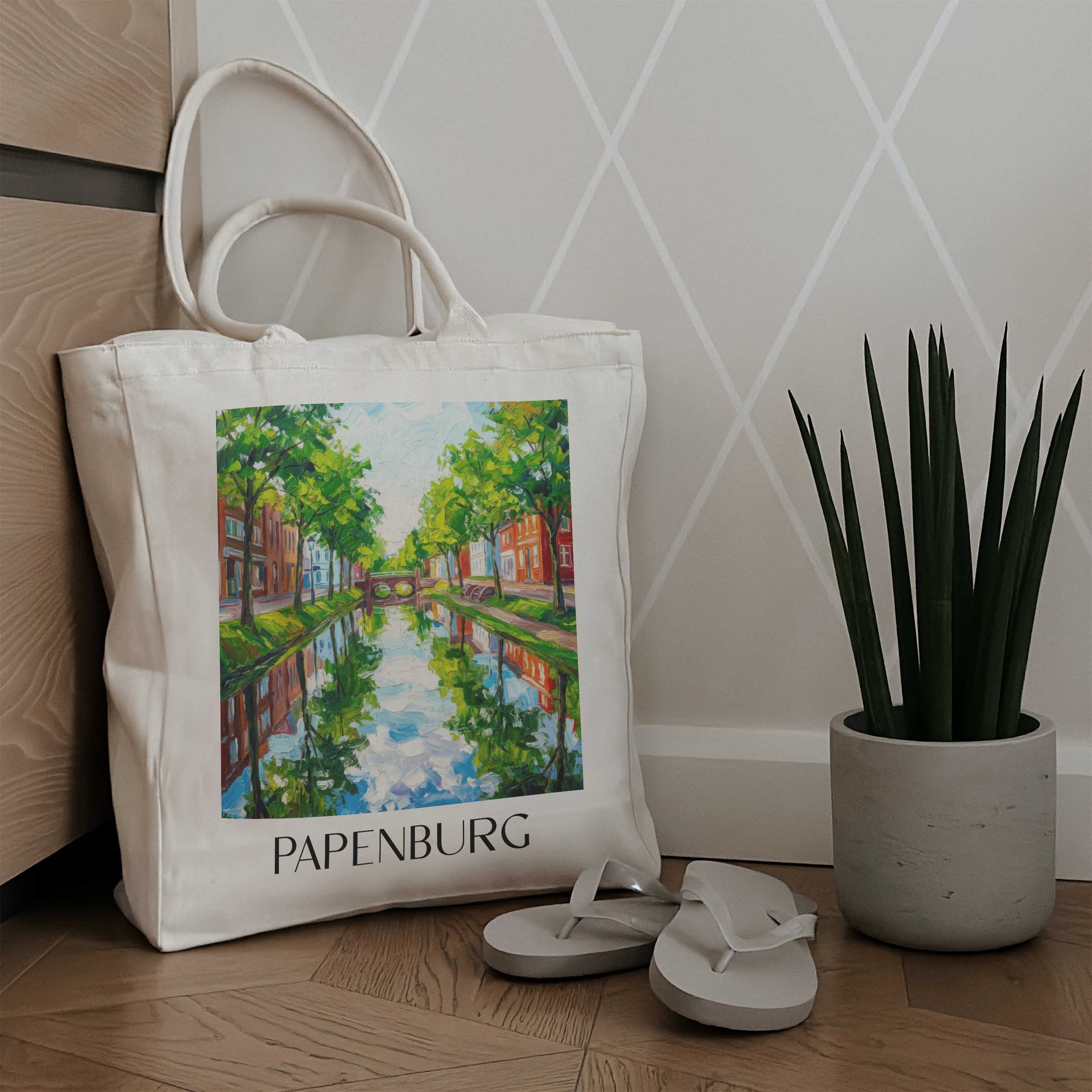 papenburg-niedersachsen-deutschland-einkaufstasche-oil-painting-oelgemaelde