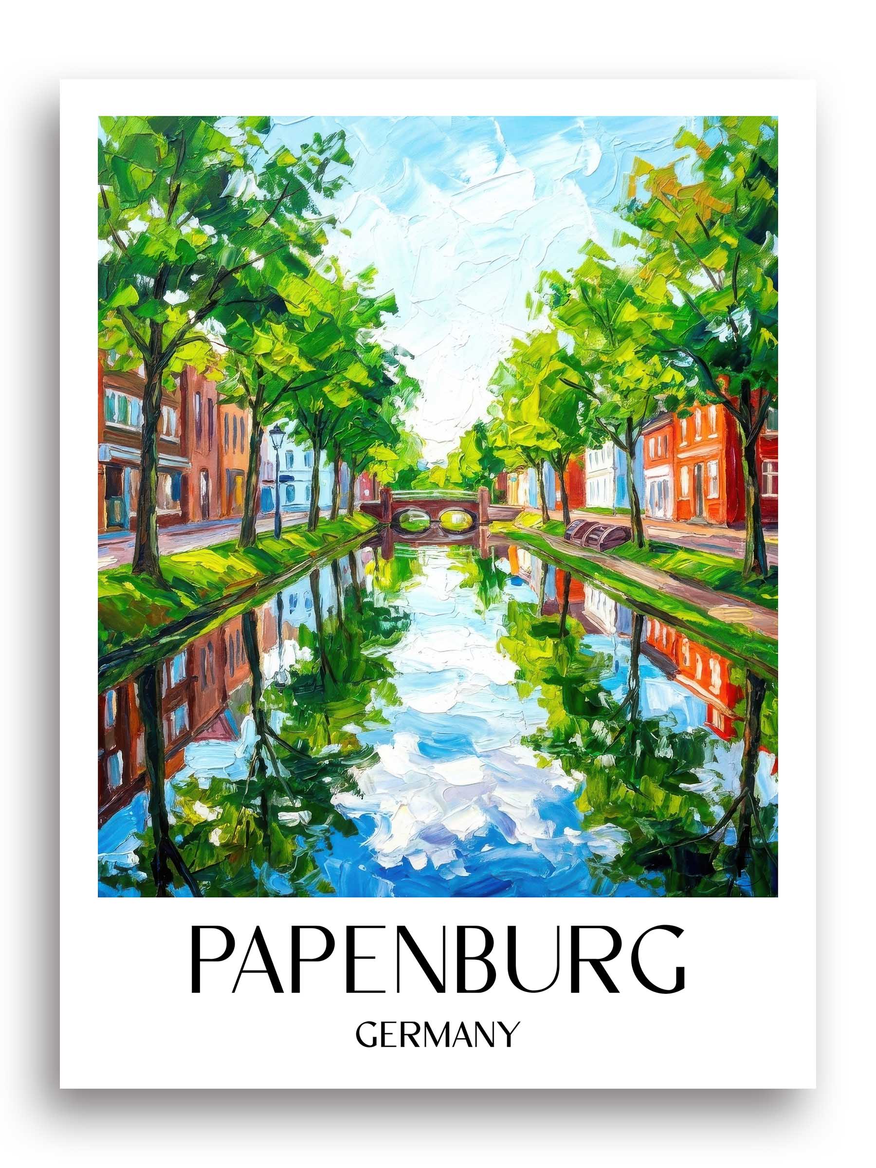 Papenburg Poster - Niedersachsen - Deutschland Kunstdruck - Ölgemälde von A4 bis A1