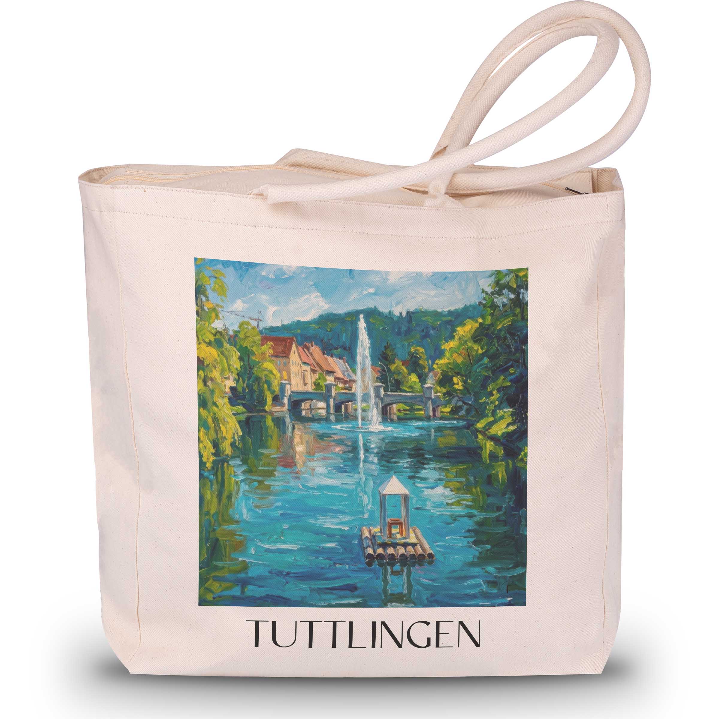 Tuttlingen Shopping Tasche - Schwarzwald - Deutschland Tote Bag - Einkaufstasche im Ölgemälde Stil