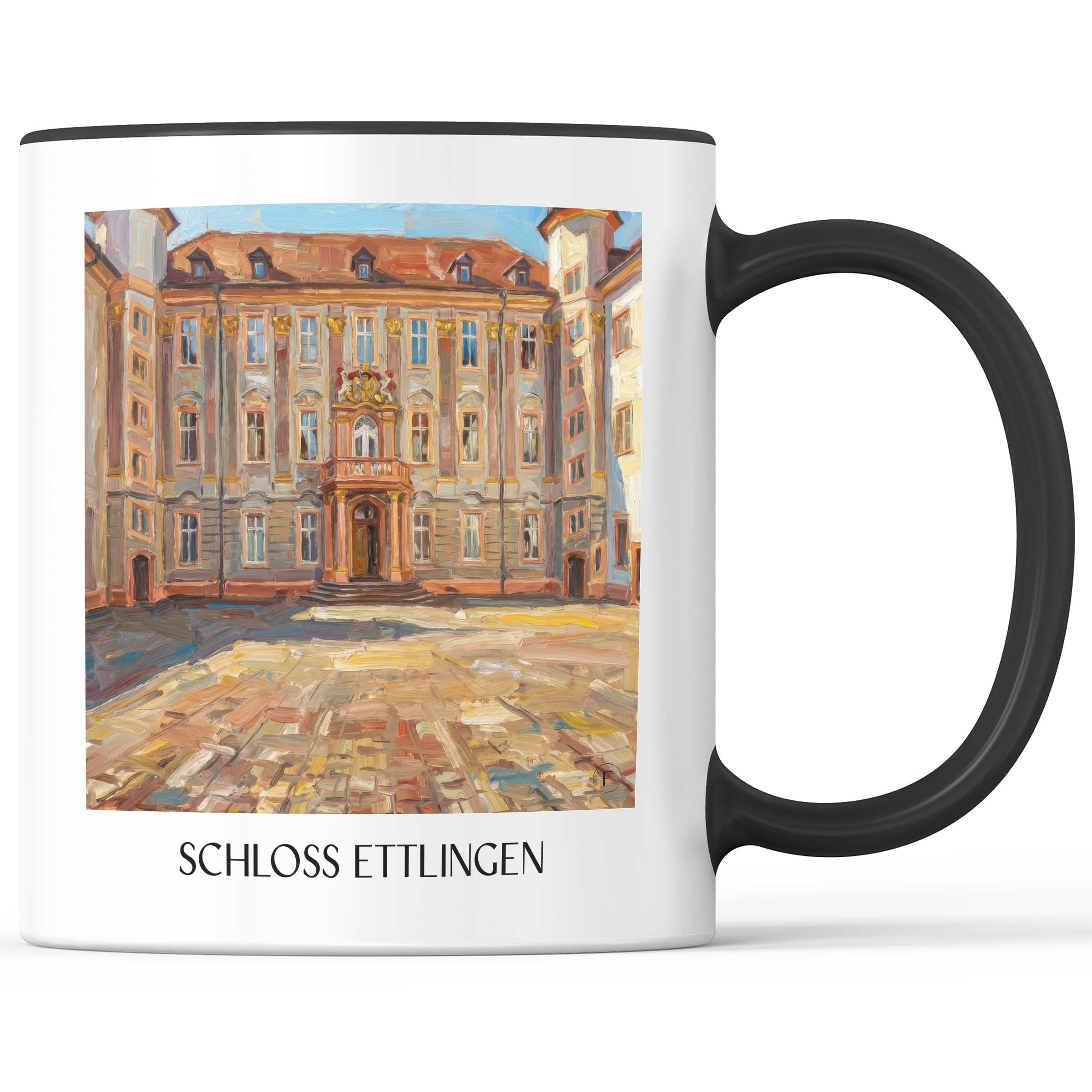 schloss-ettlingen-schwarzwald-deutschland-kaffeebecher-oil-painting-oelgemaelde